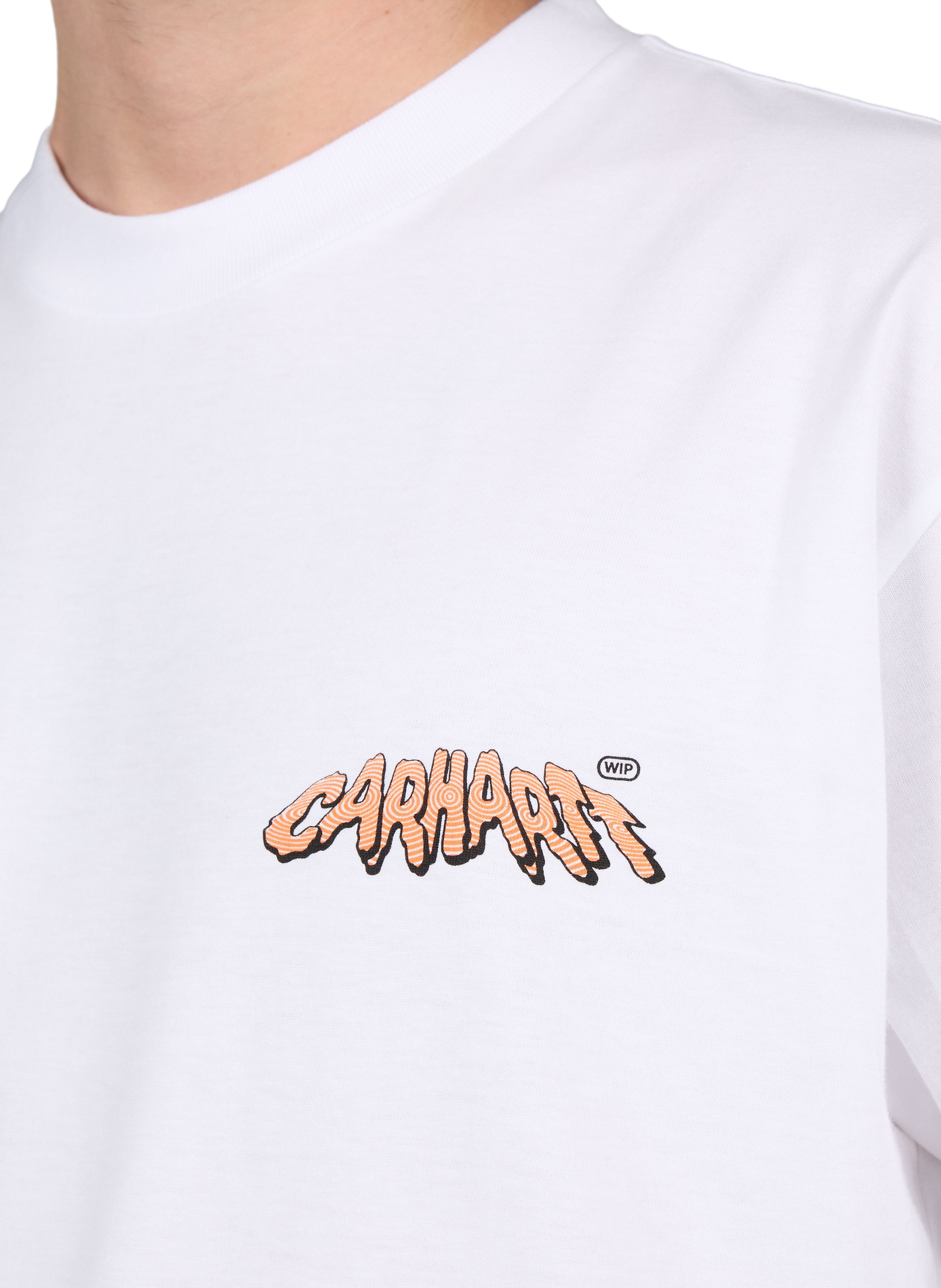 Straight round neck printed cotton t-shirt CARHARTT WIP White