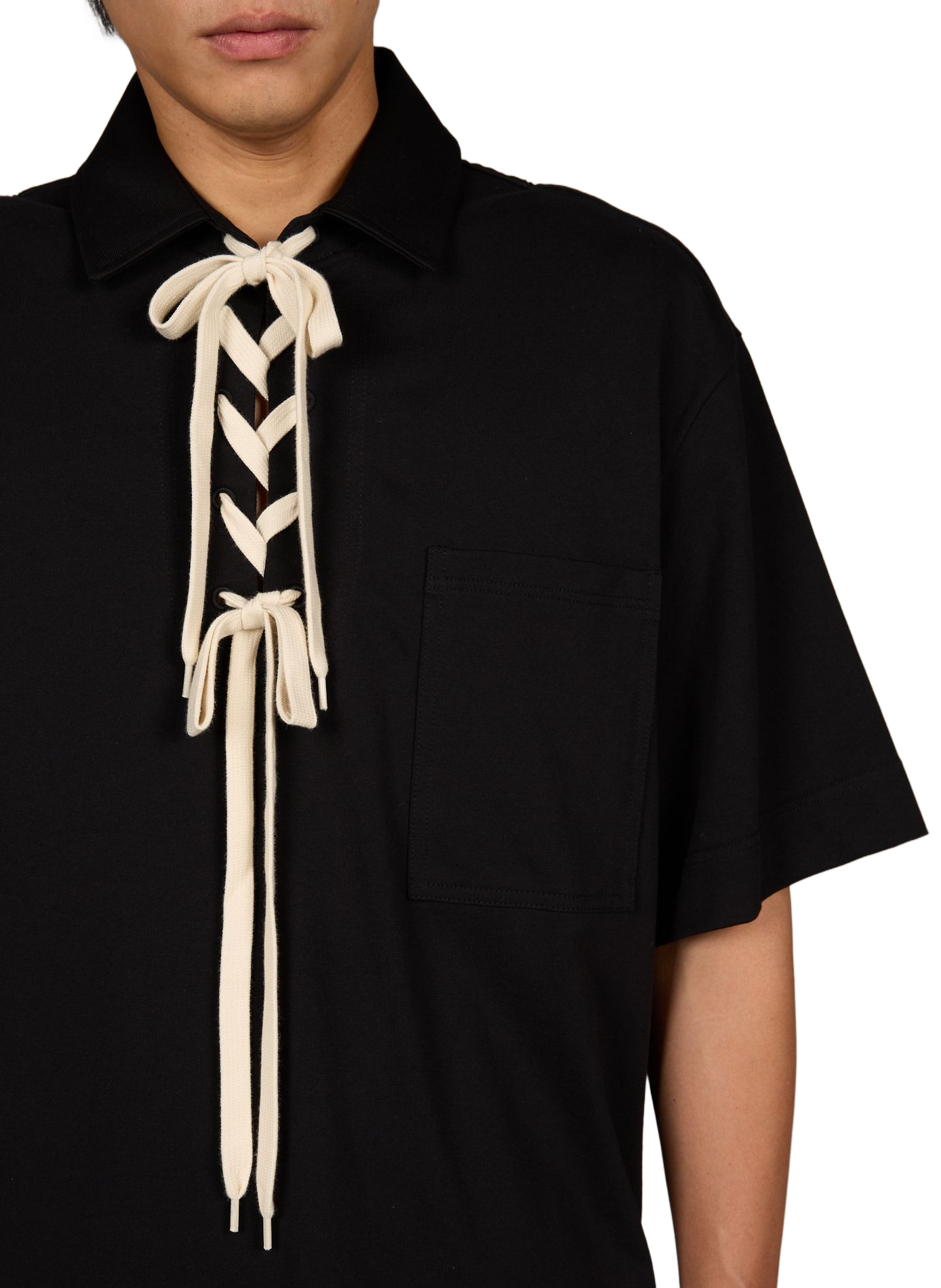 Polo met katoenen strikjes SIMONE ROCHA Zwart