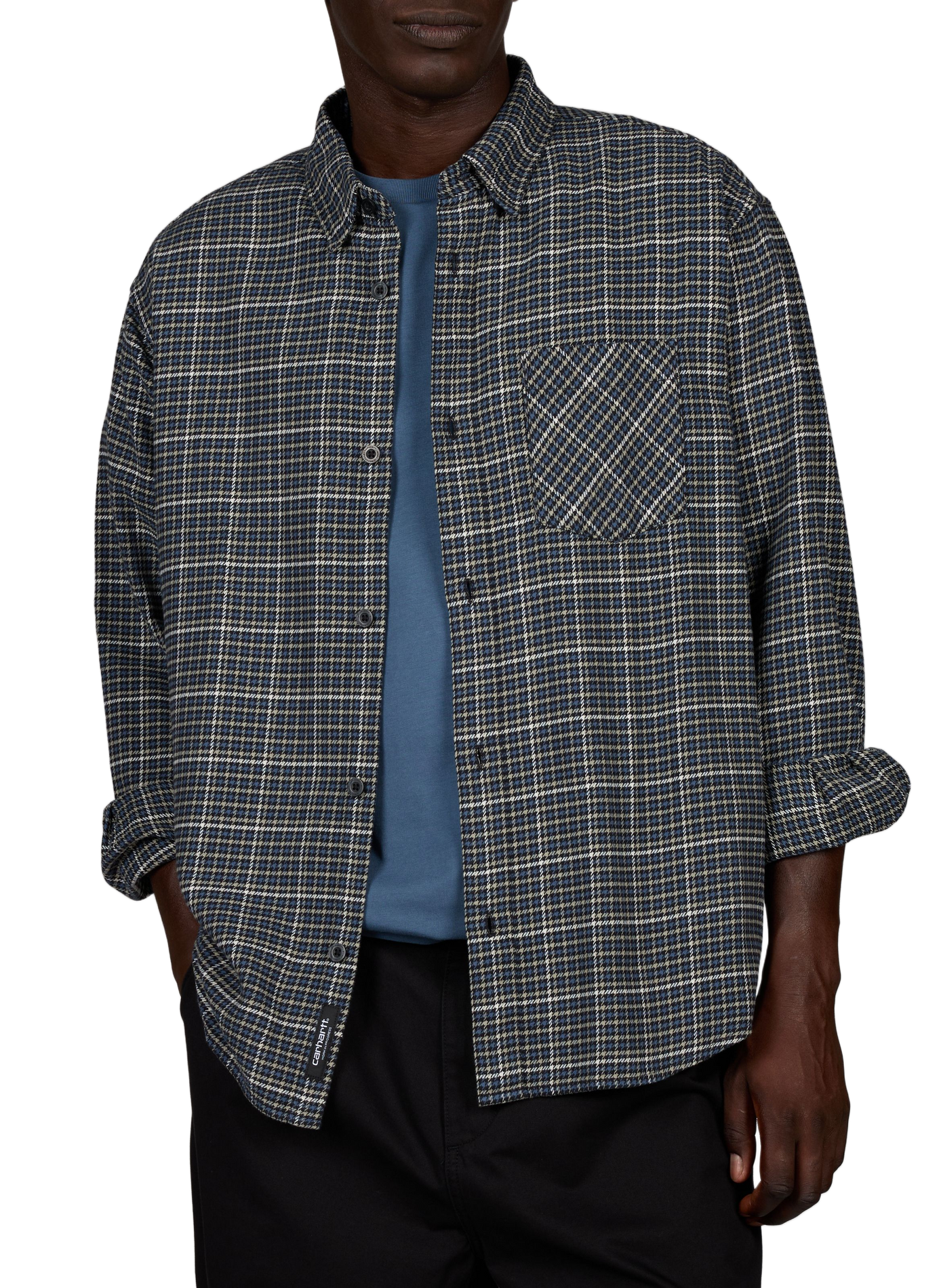 Todrick long-sleeve plaid cotton shirt CARHARTT WIP Blue