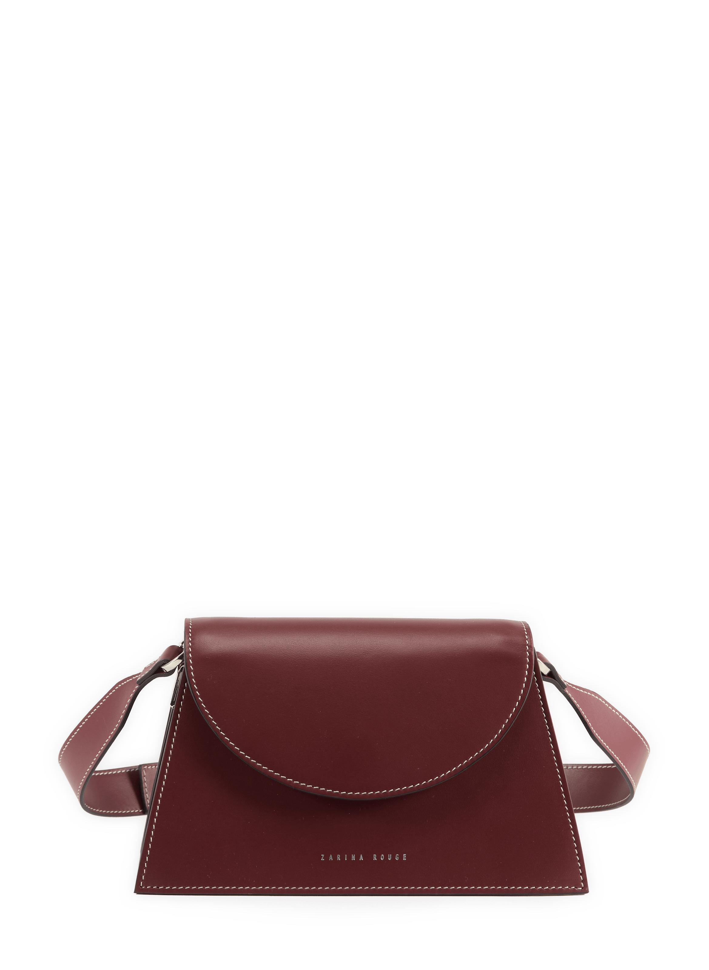 Adjustable leather shoulder bag ZARINA ROUGE Red