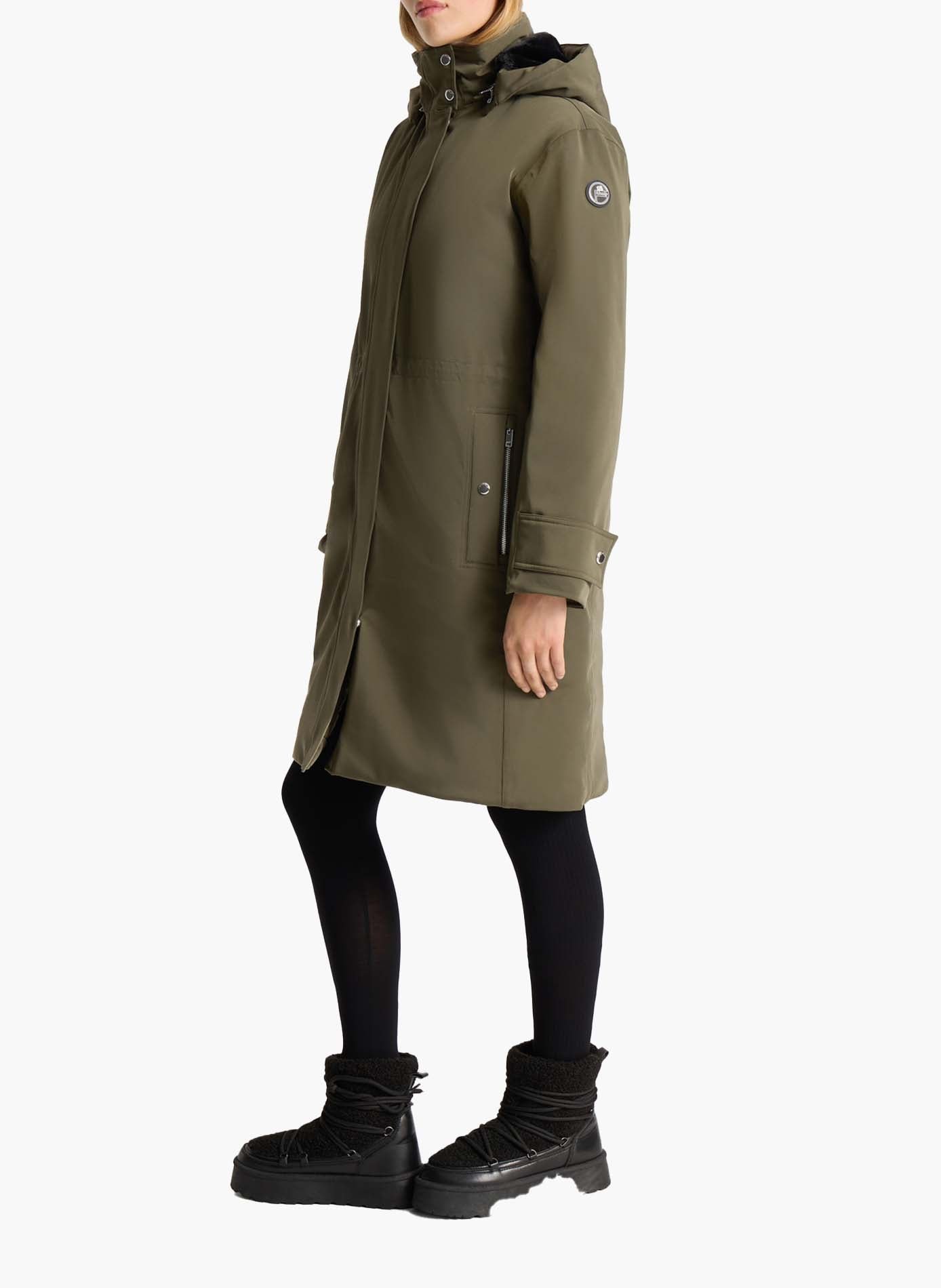 Manteau valomea col tailleur coupe ample FUSALP Kaki