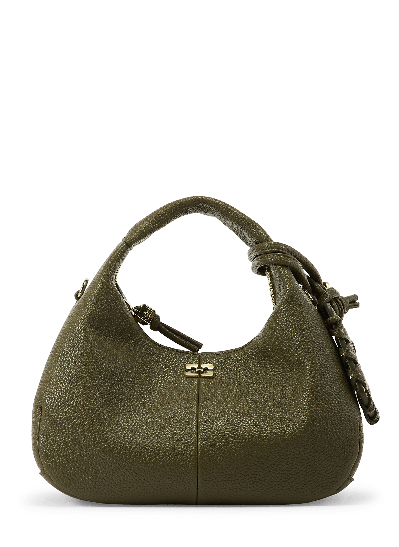 Sac à main Hobo grainé GANNI Kaki