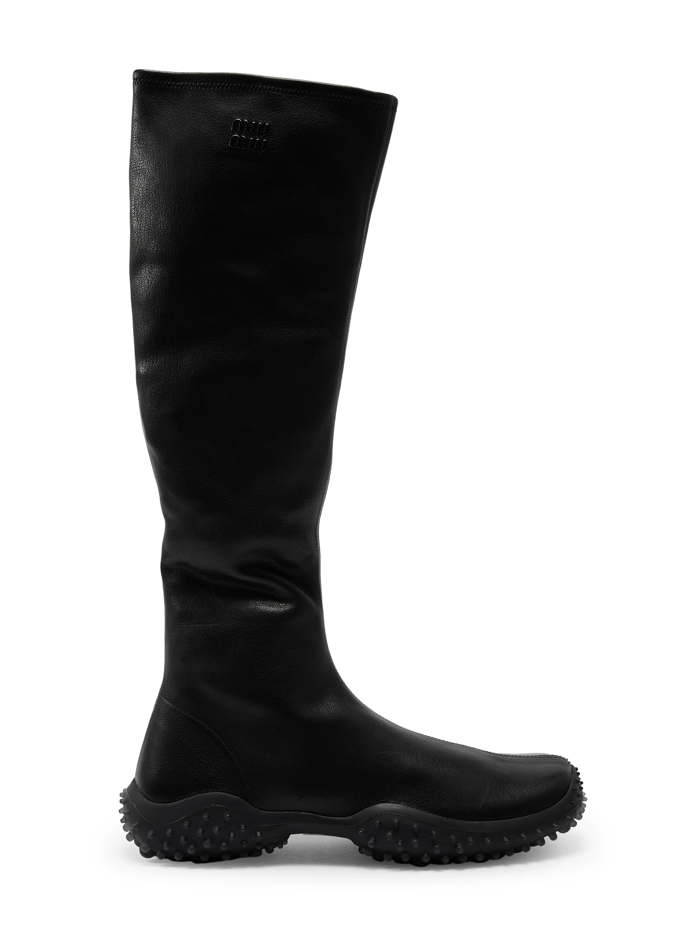 Bottes en cuir nappa stretch MIU MIU Noir