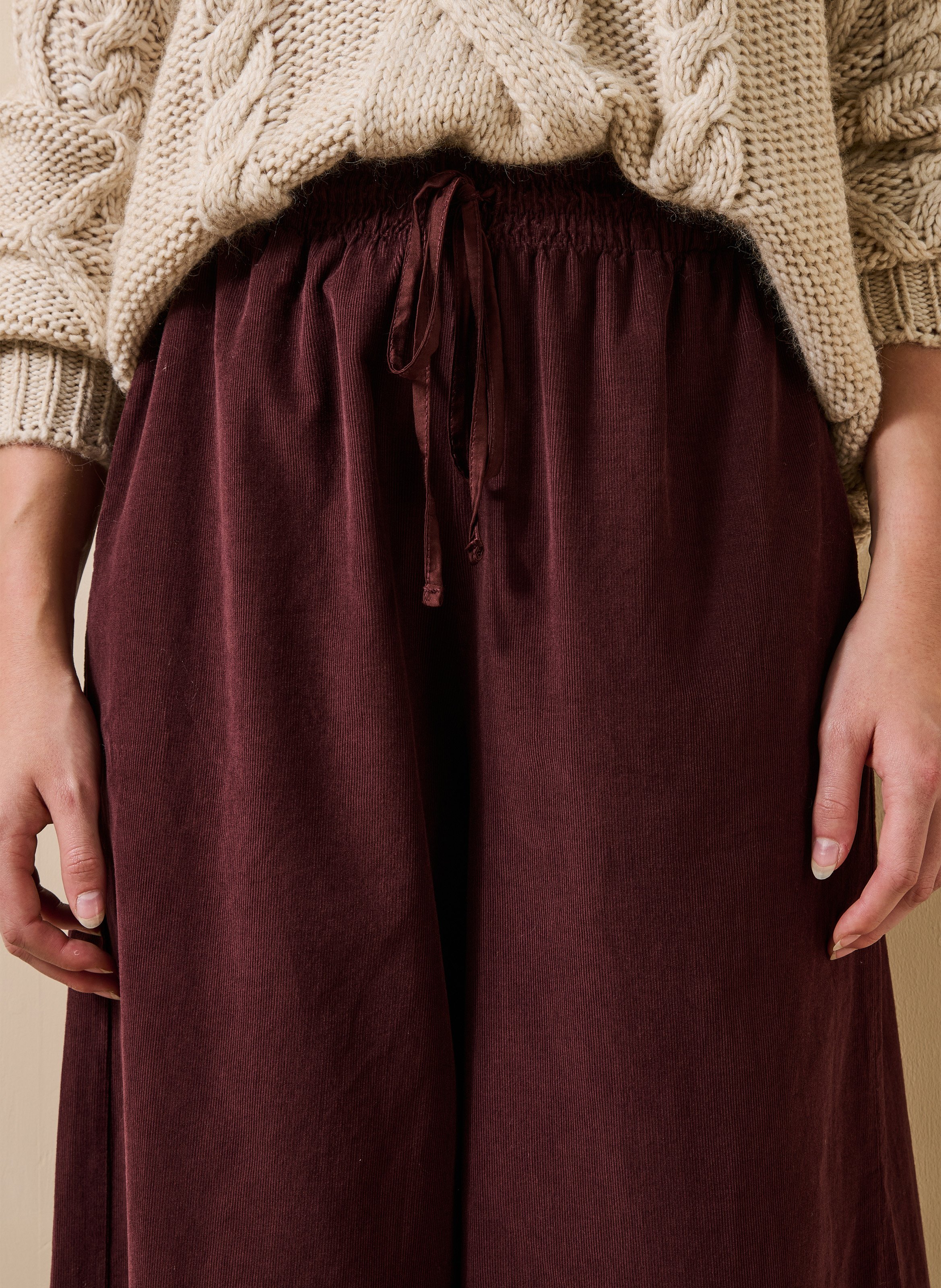 Wijde katoenen broek LA FEE MARABOUTEE Rood