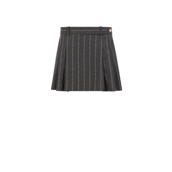 Minijupe plissée en laine mélangée