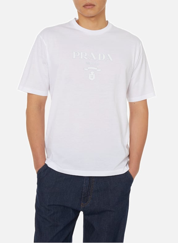 Logo T-shirt White by PRADA PRADA Logo T-shirt White