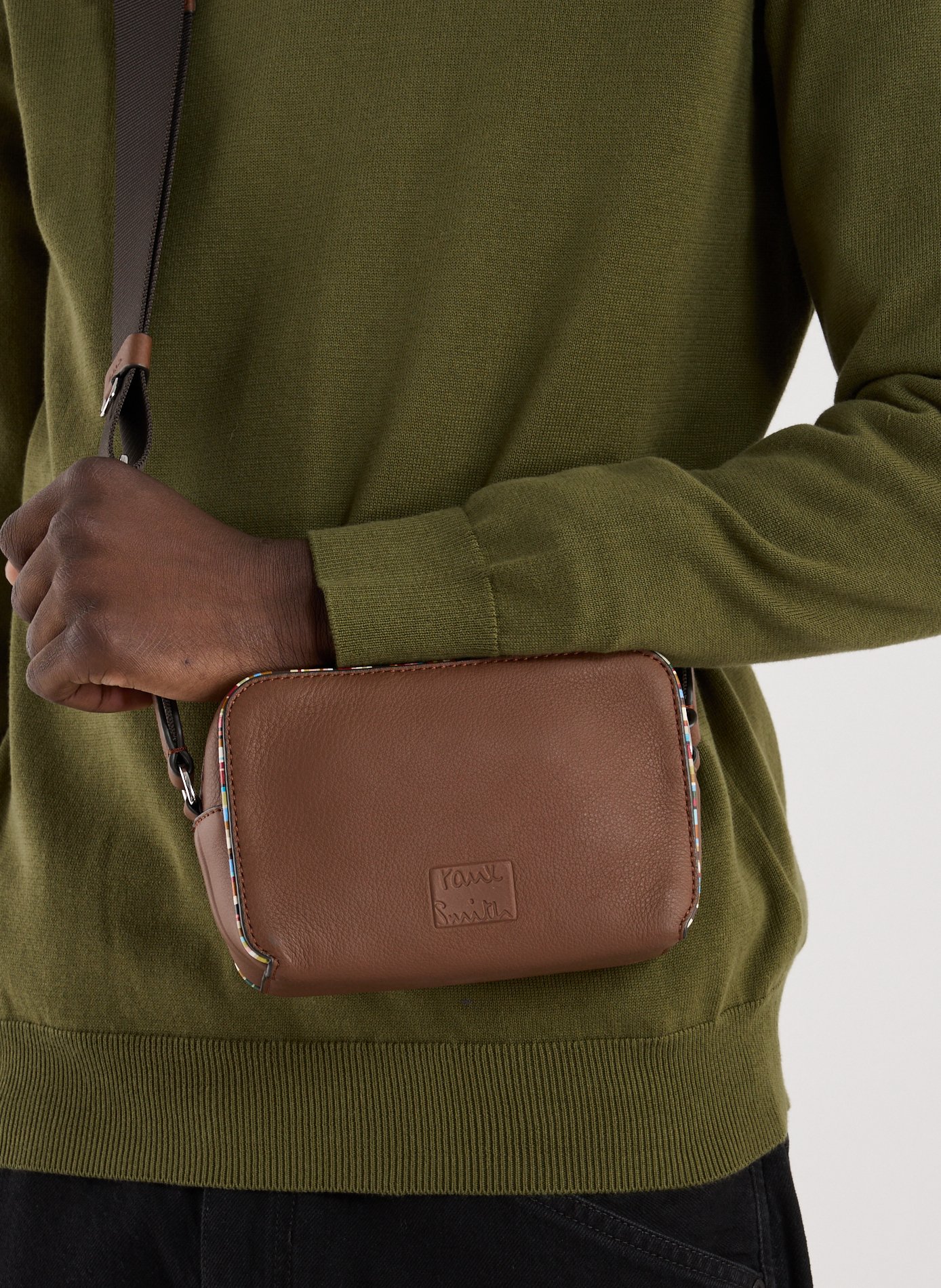 Sac à bandoulière en cuir  PAUL SMITH Beige