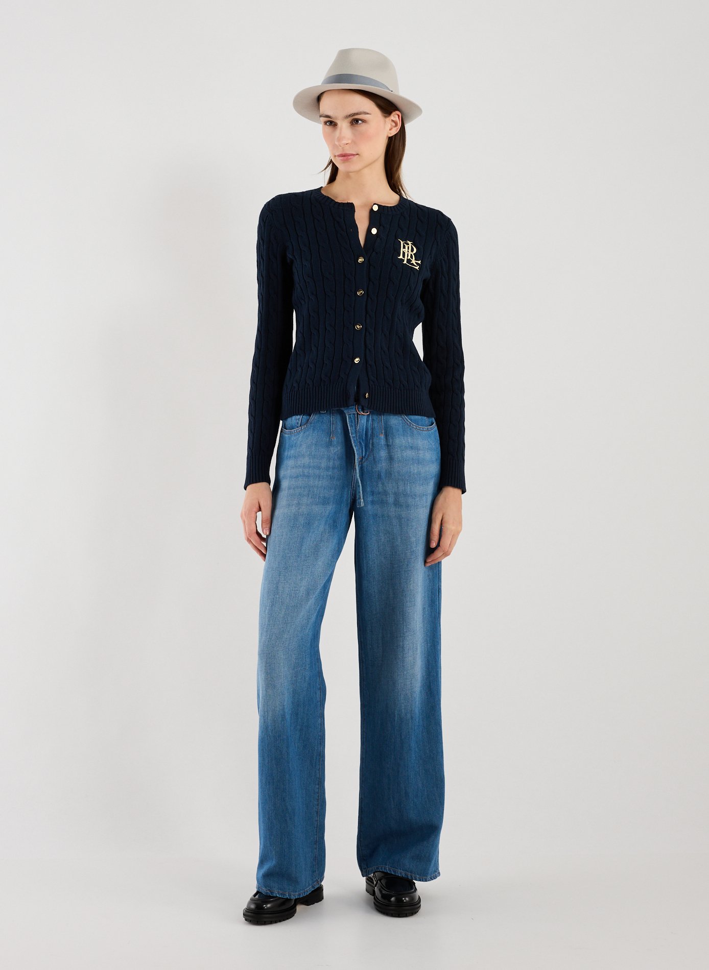 Cardigan en coton LAUREN Bleu