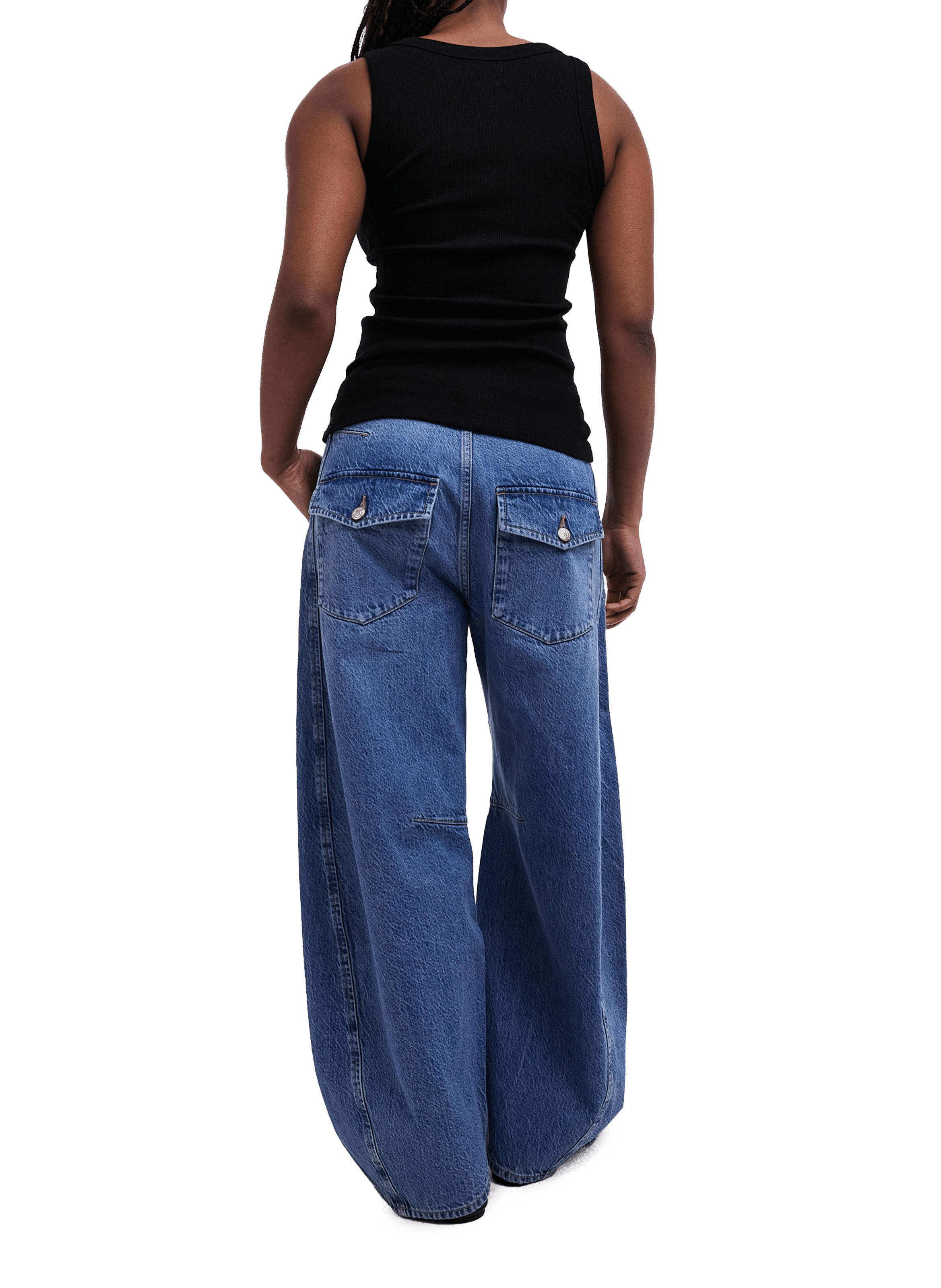 Jean boule en coton TOPSHOP Bleu