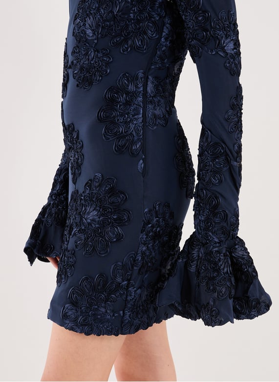 Robe courte en maille 3D | Bleu by ROTATE Robe courte en maille 3D Bleu