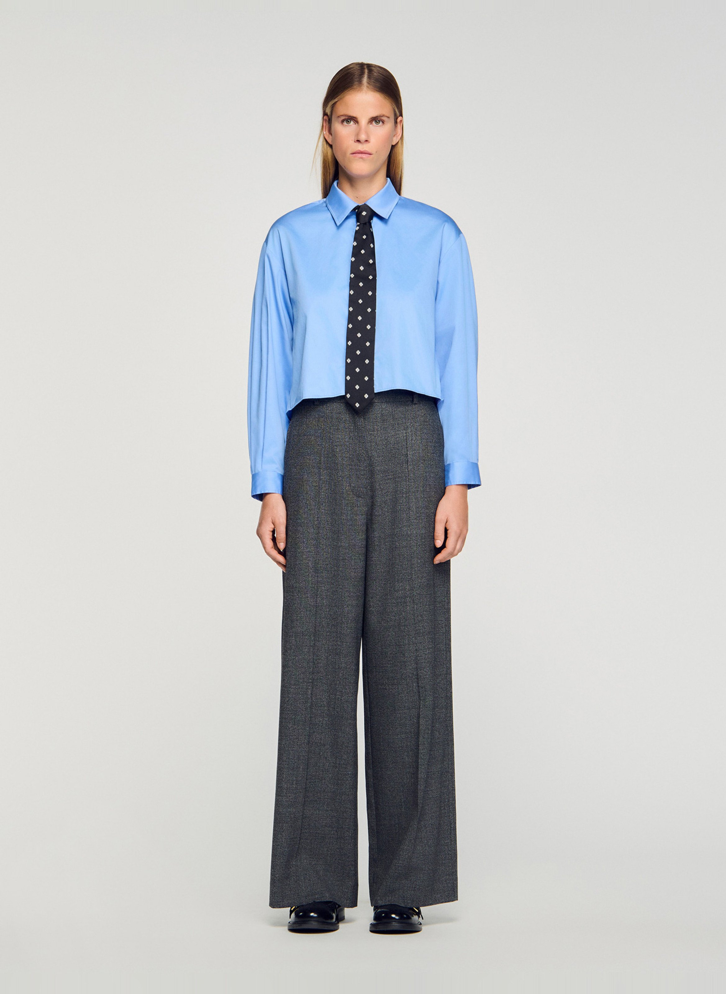 Pantalon large SANDRO Gris