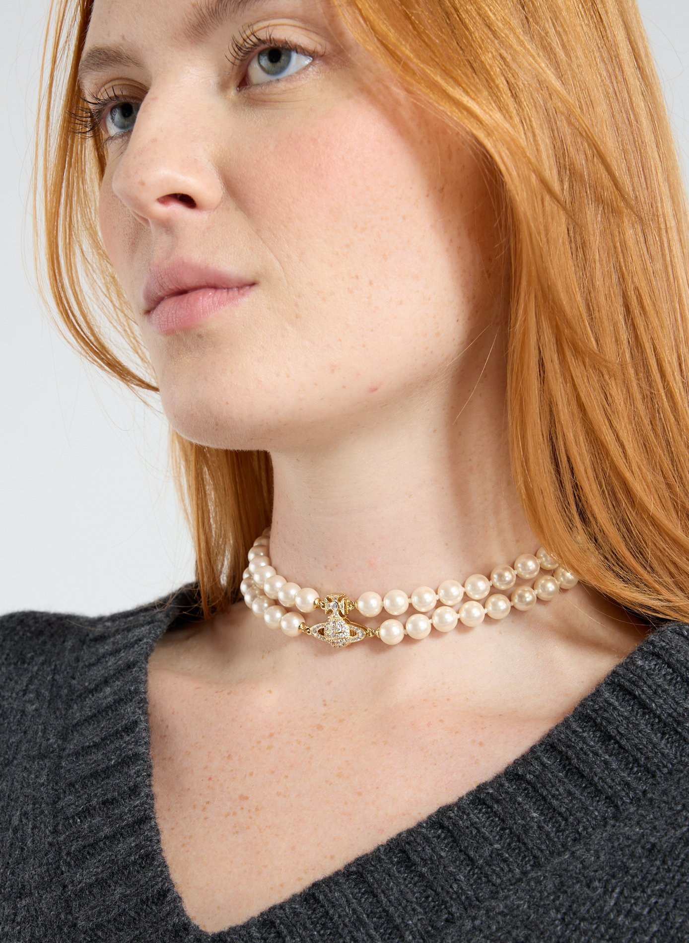 Mixed brass and gold-plated choker necklace VIVIENNE WESTWOOD Golden