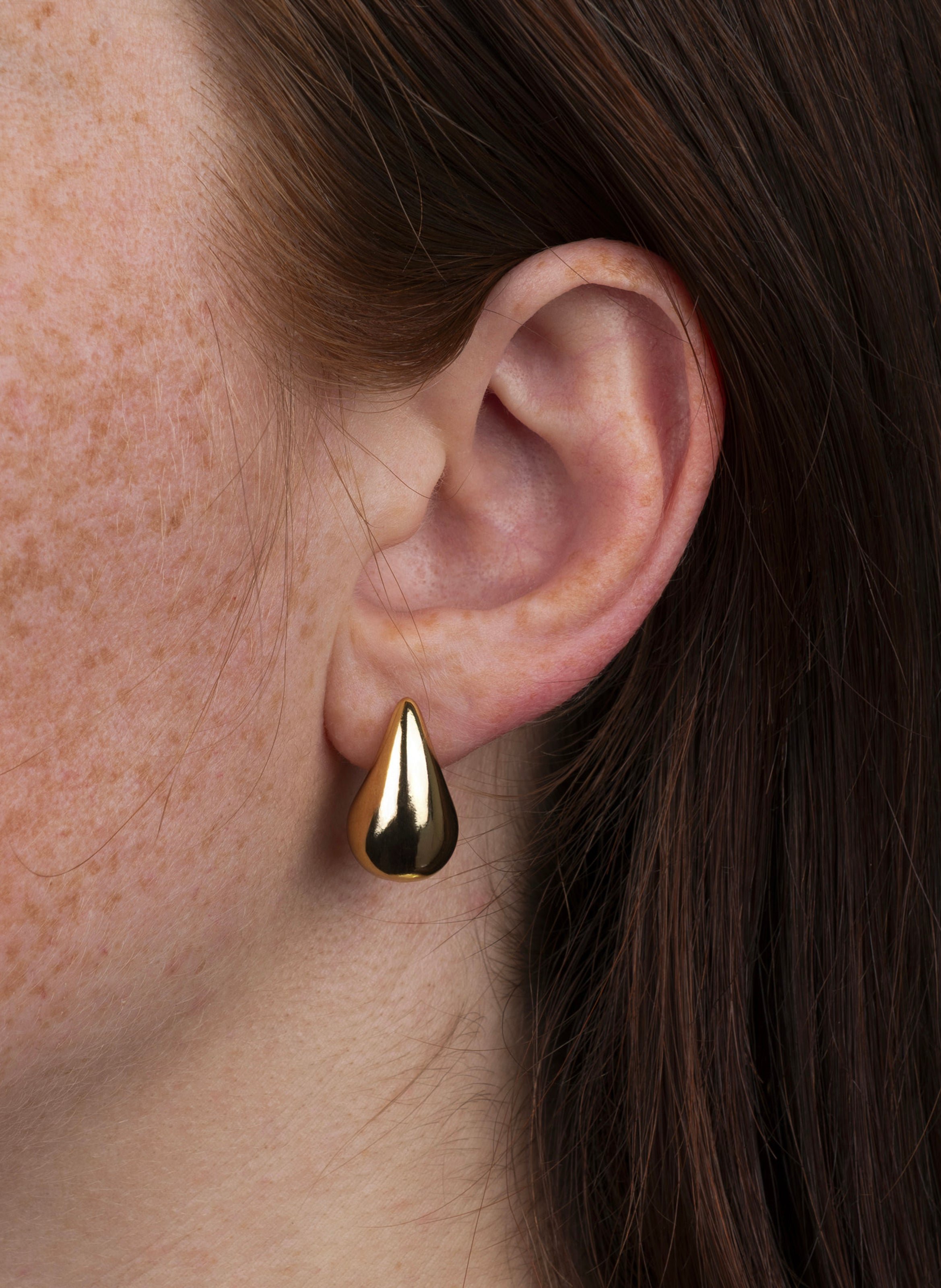 Boucles d'oreilles mini gouttelette  en acier inoxydable KURAGE GINZA Doré