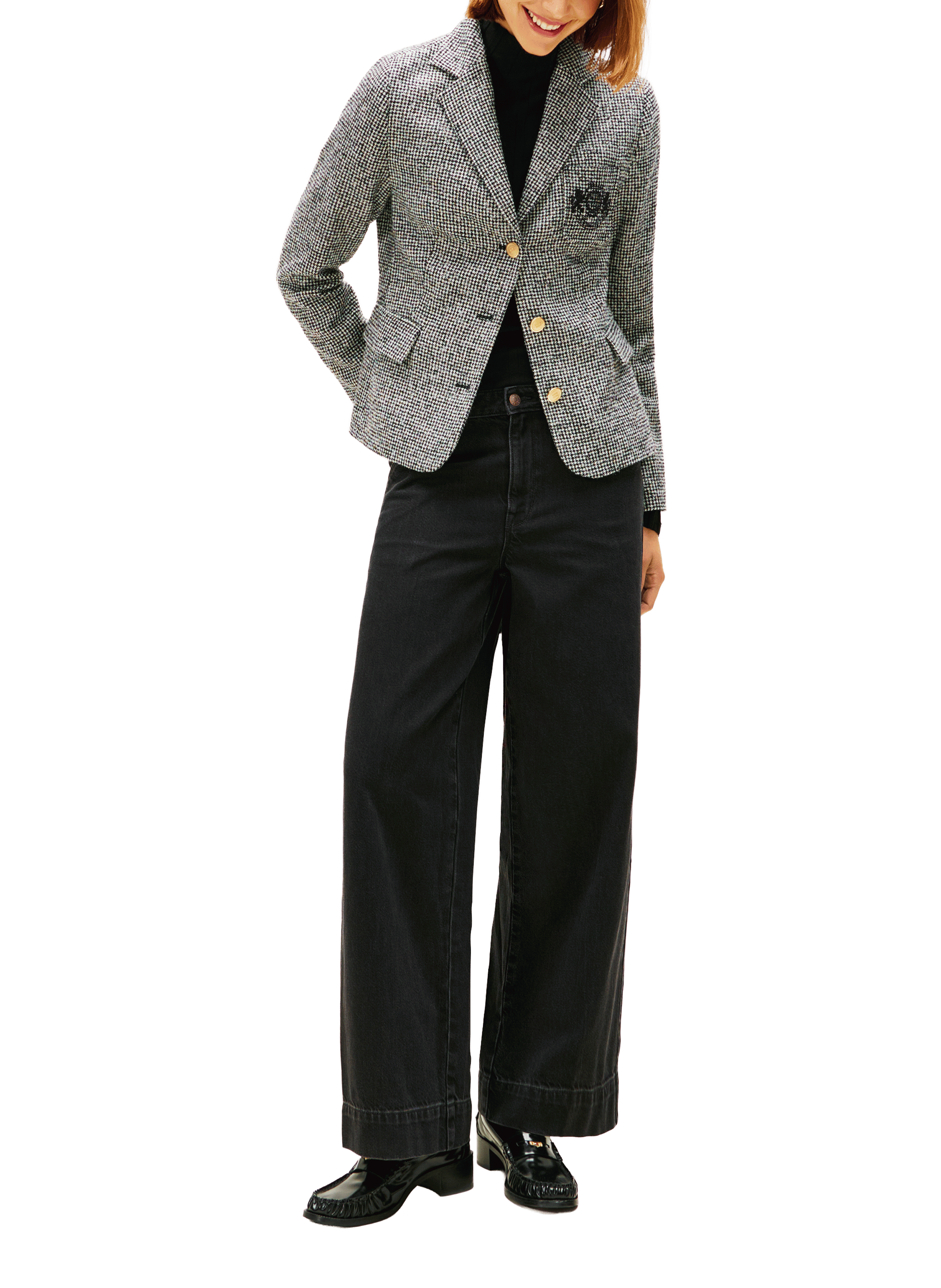 Blazer cintré en laine mélangée TOMMY HILFIGER Gris