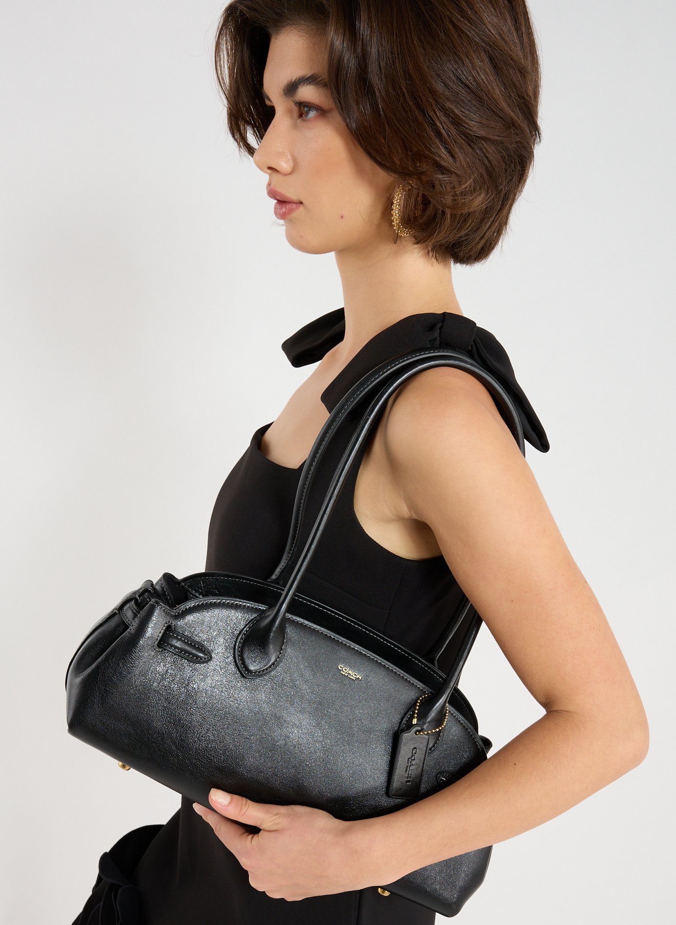 Sac à main en cuir COACH Noir