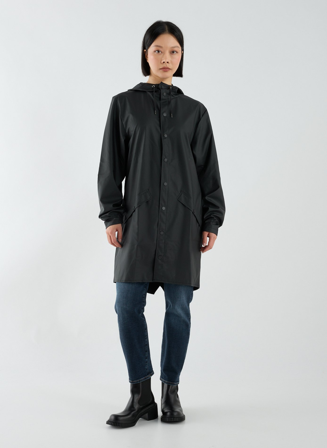 Long W3 Parka RAINS Black