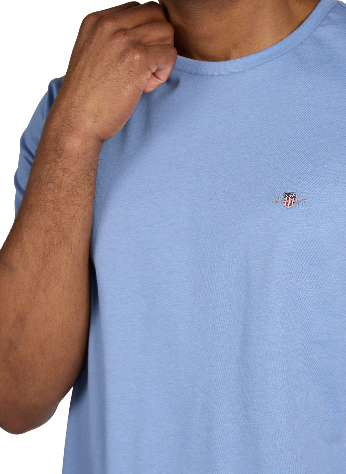 T-shirt uni en coton GANT Bleu