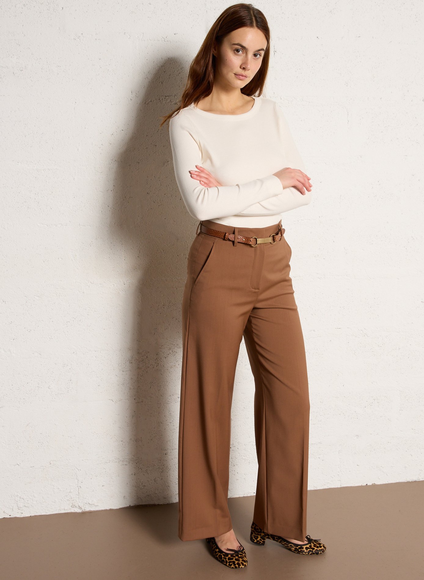 Ceinture en cuir emilie MAISON 123 Beige