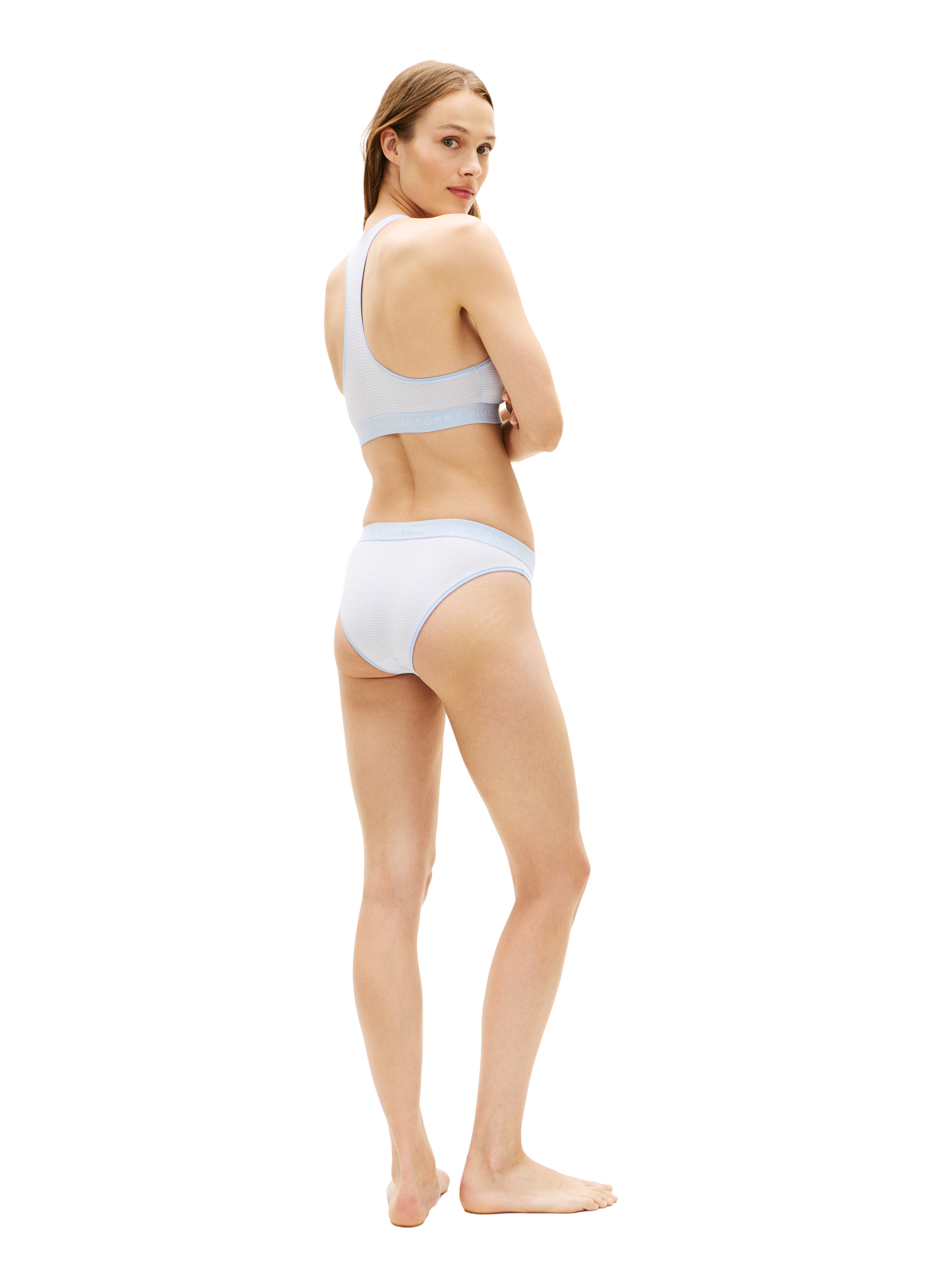 Striped cotton blend culottes TOMMY HILFIGER Blue