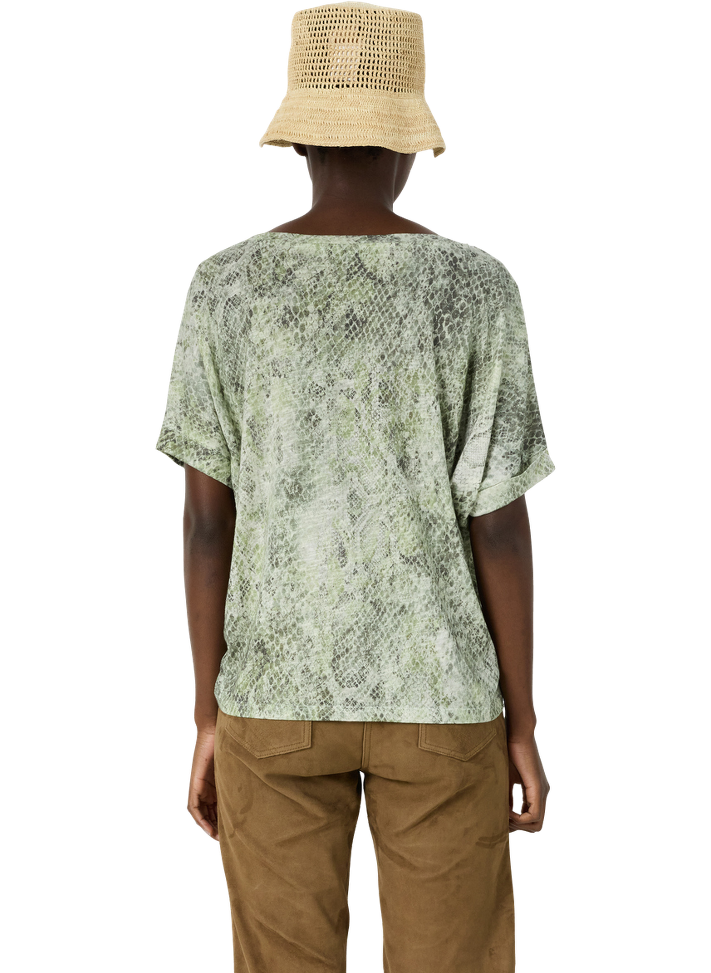 T-shirt oversize imprimé python - mariel GERARD DAREL Vert