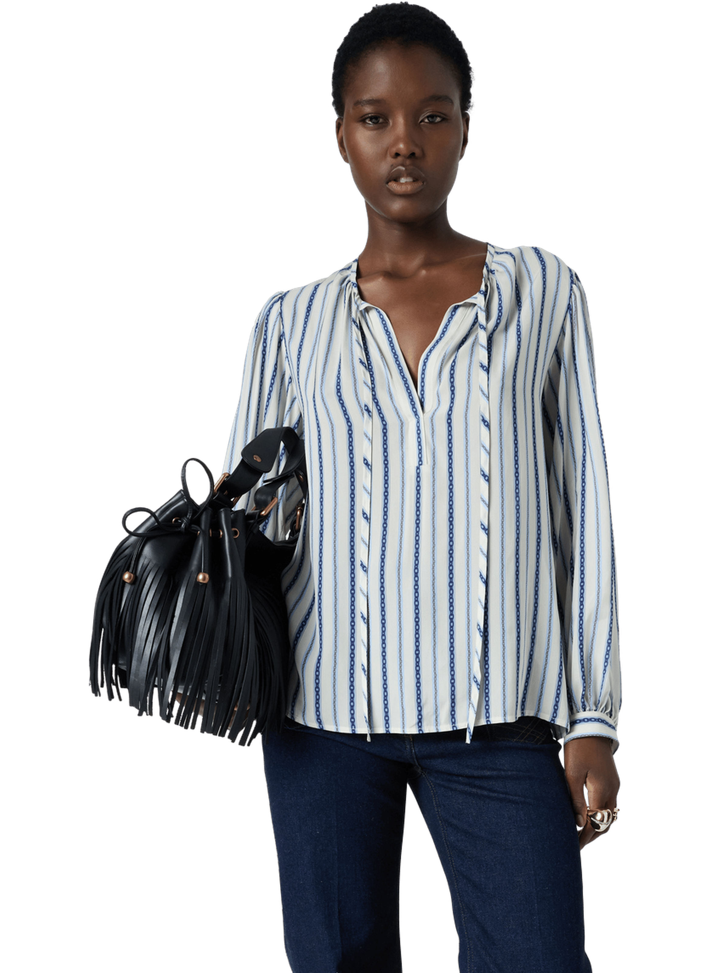 Blouse fluide imprimé chainettes - cammie GERARD DAREL Beige