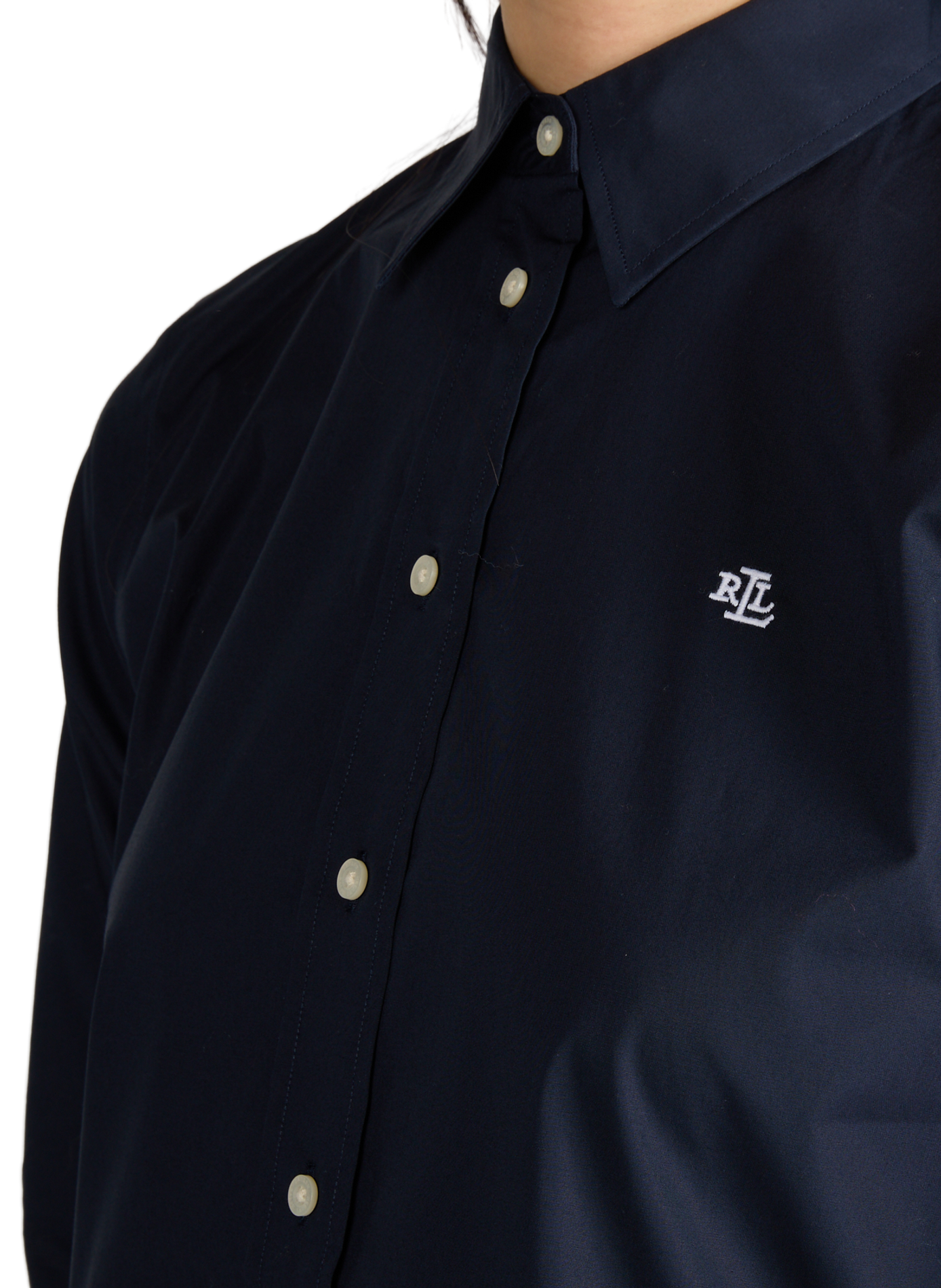 Fitted shirt with classic collar in cotton LAUREN Blue