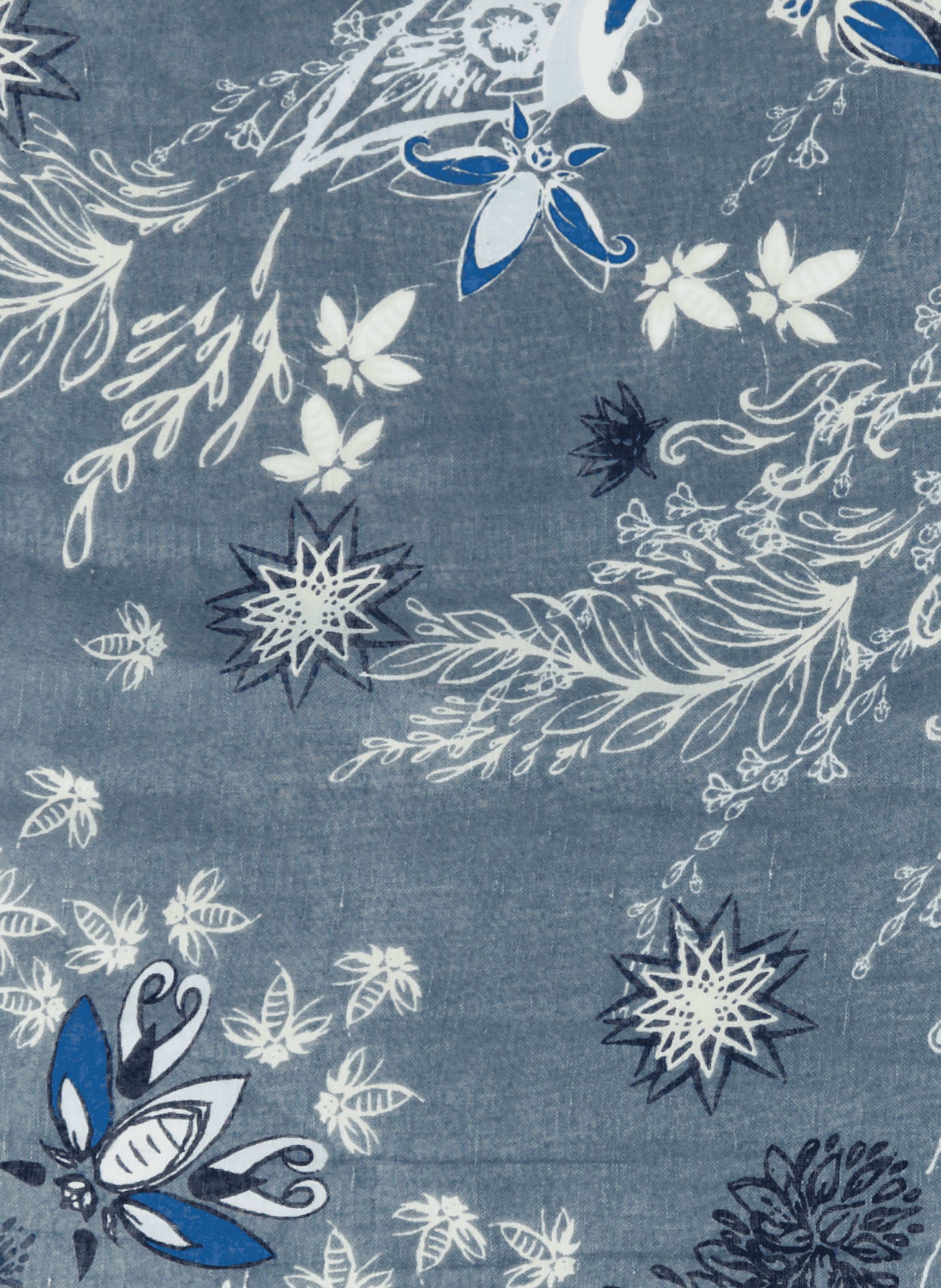 Scarf Artemis Denim in blended linen PETRUSSE Blue