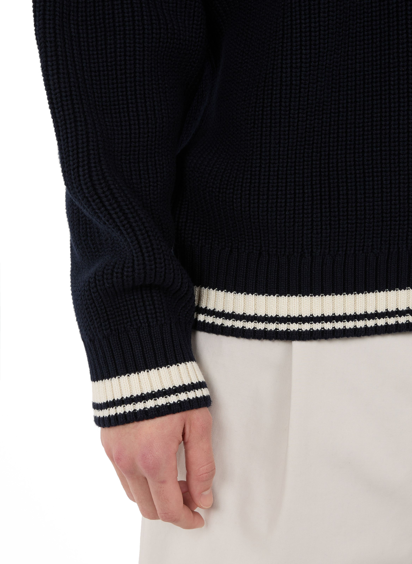 V-neck cotton sweater SAISON 1865 Blue