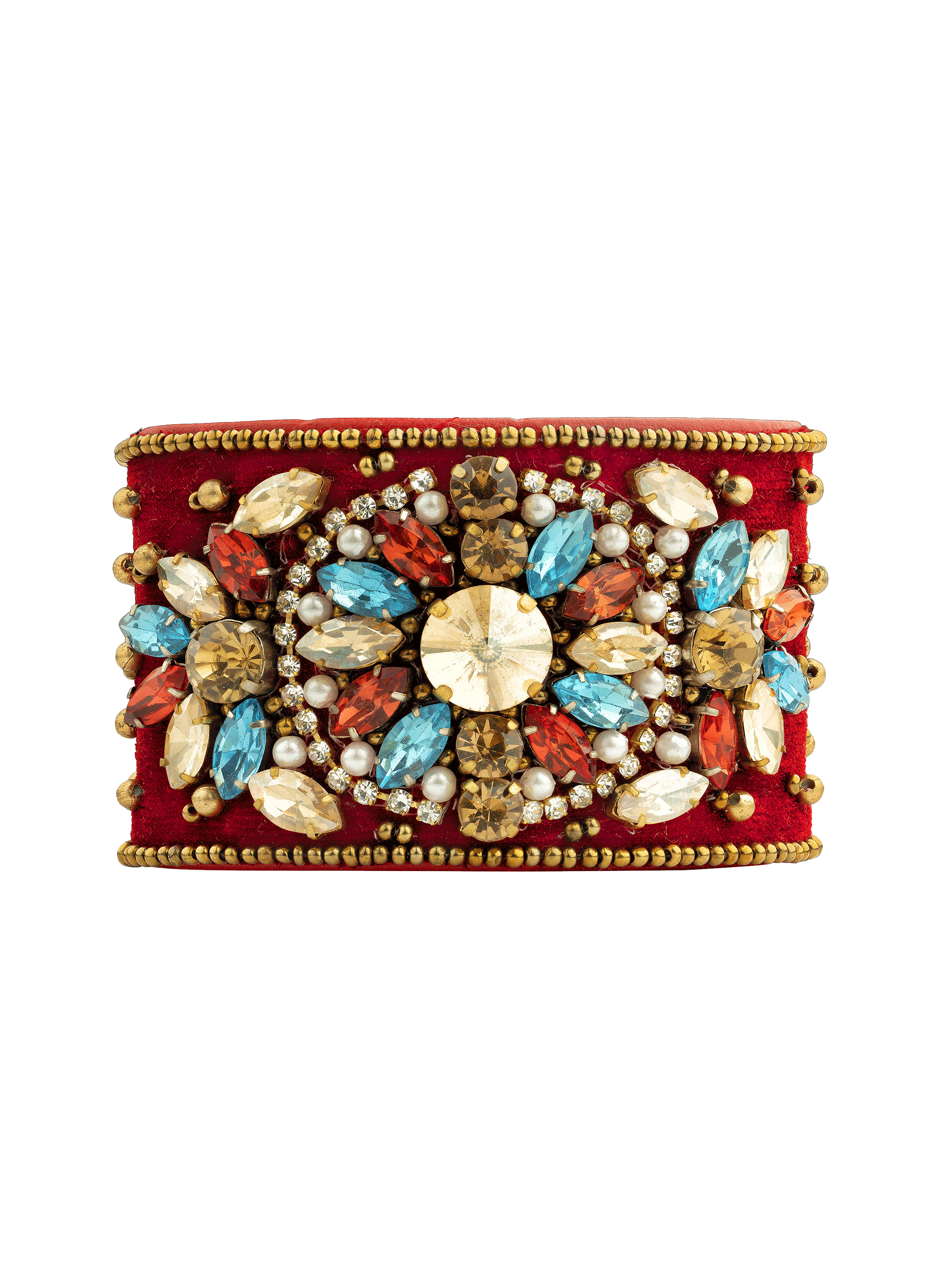 Bracelet manchette réglable de perles berto HIPANEMA Rouge