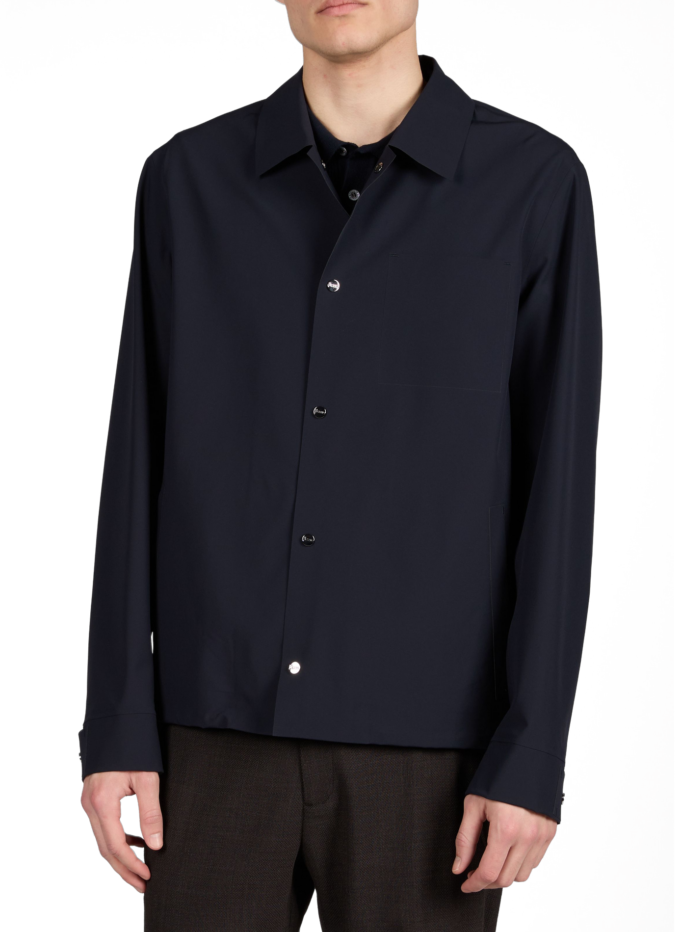 Jacket in solid color with classic collar HERNO Blue