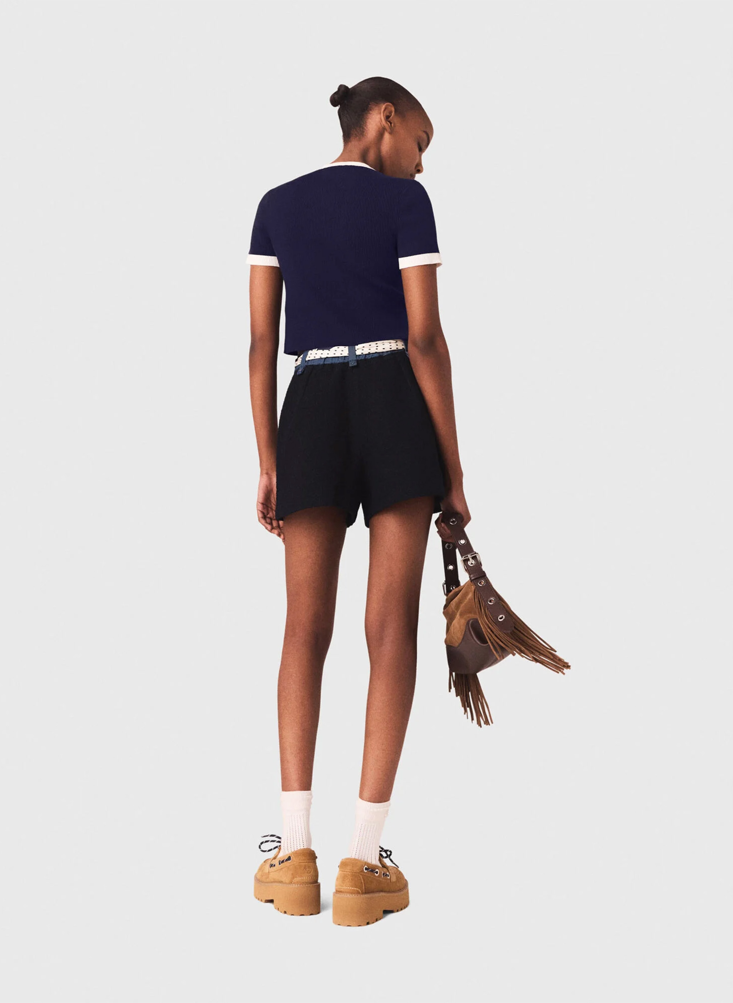 Gilet droit col rond MAJE Bleu