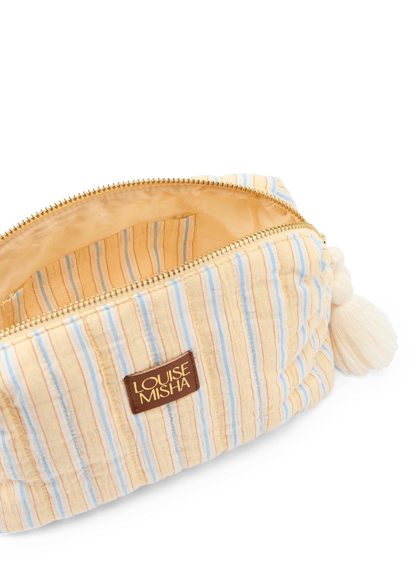 Pochette Teiki rayée en coton LOUISE MISHA Jaune