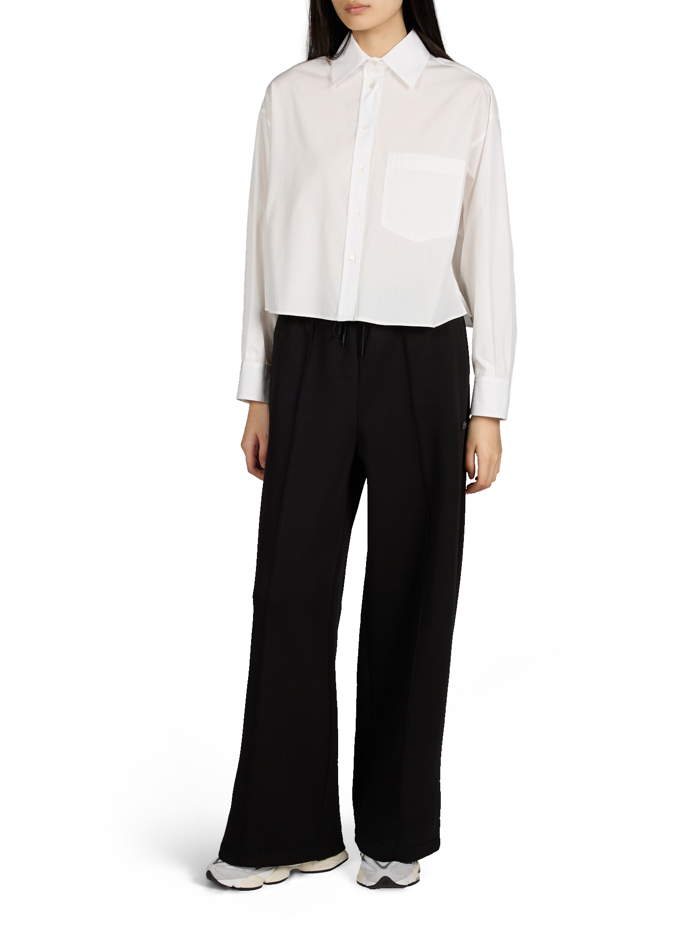 Chemise large courte en coton MAX MARA WEEK END Blanc