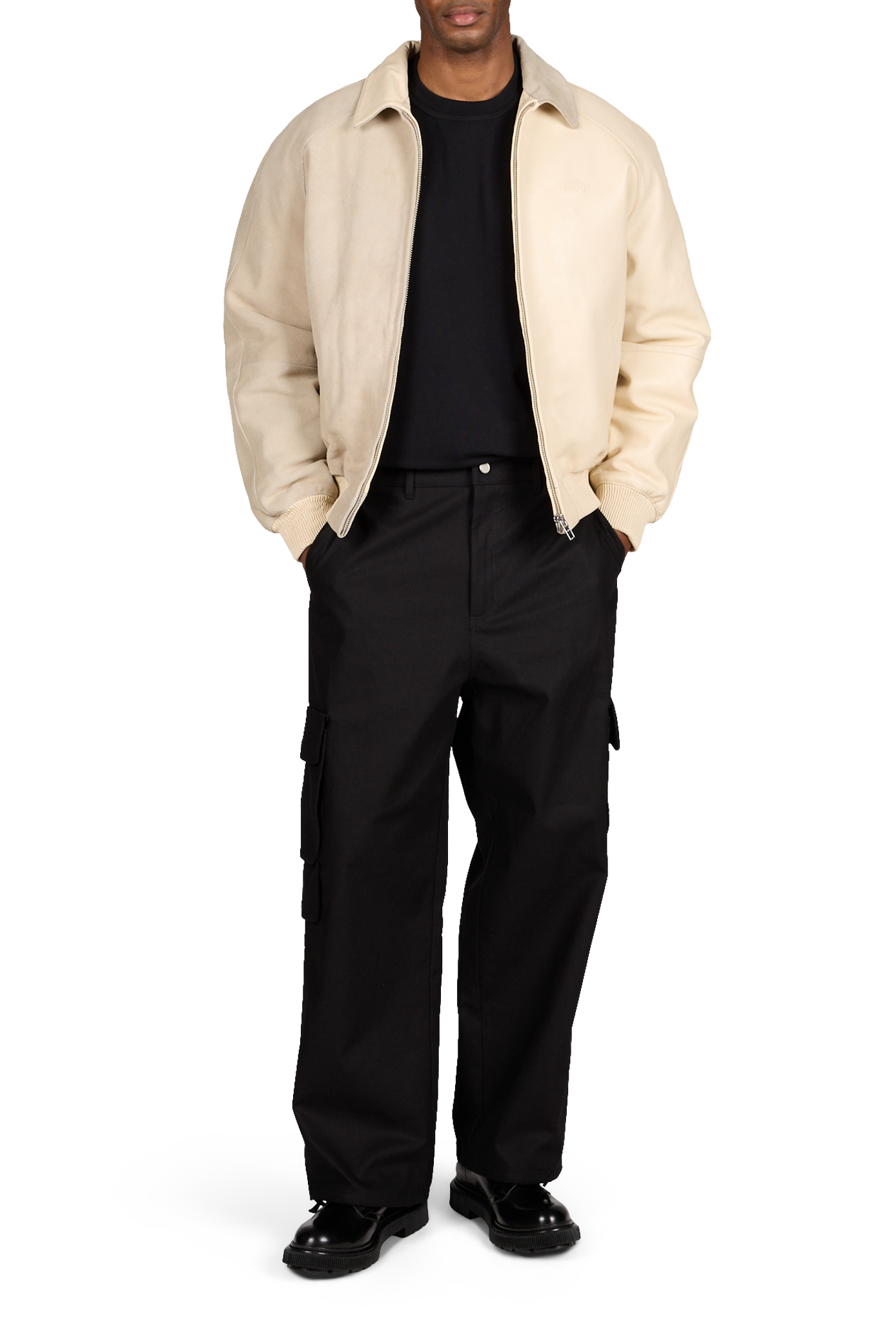 Blouson à logo en cuir ARTE ANTWERP Beige