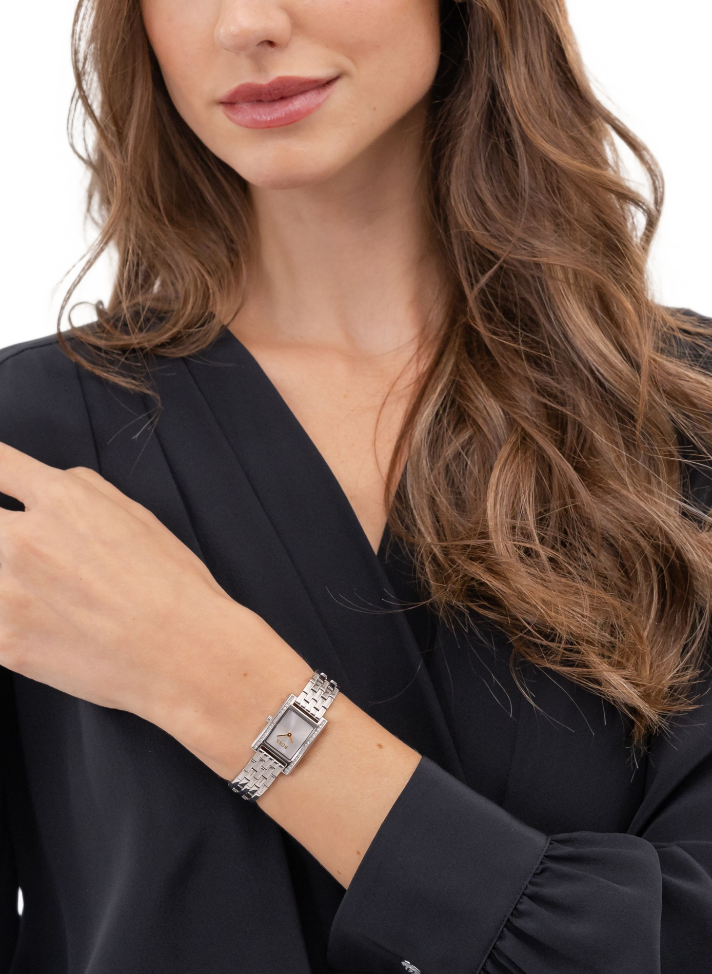 Montre quartz Lucy Precious en acier inoxydable BOSS MONTRES Blanc