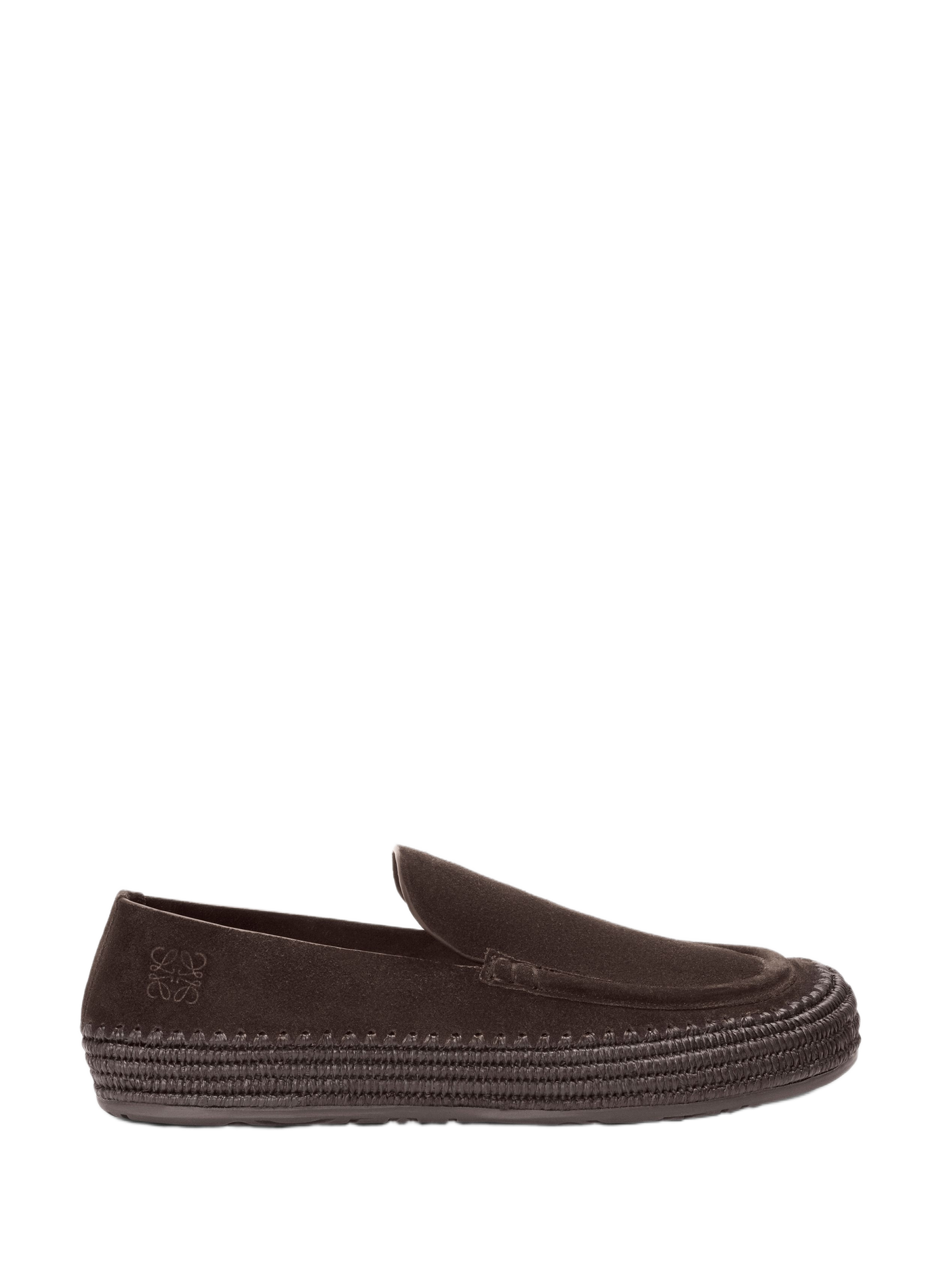 Rio suede and raffia moccasins LOEWE Brown