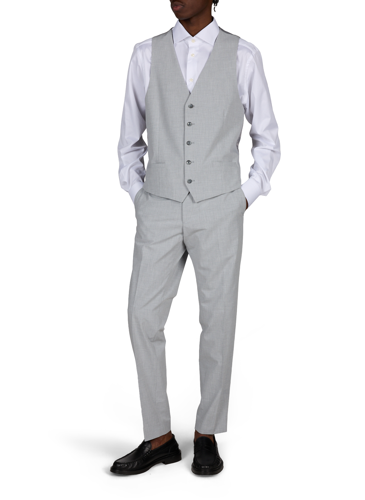 Sleeveless tailored vest with V-neck STRELLSON Grey