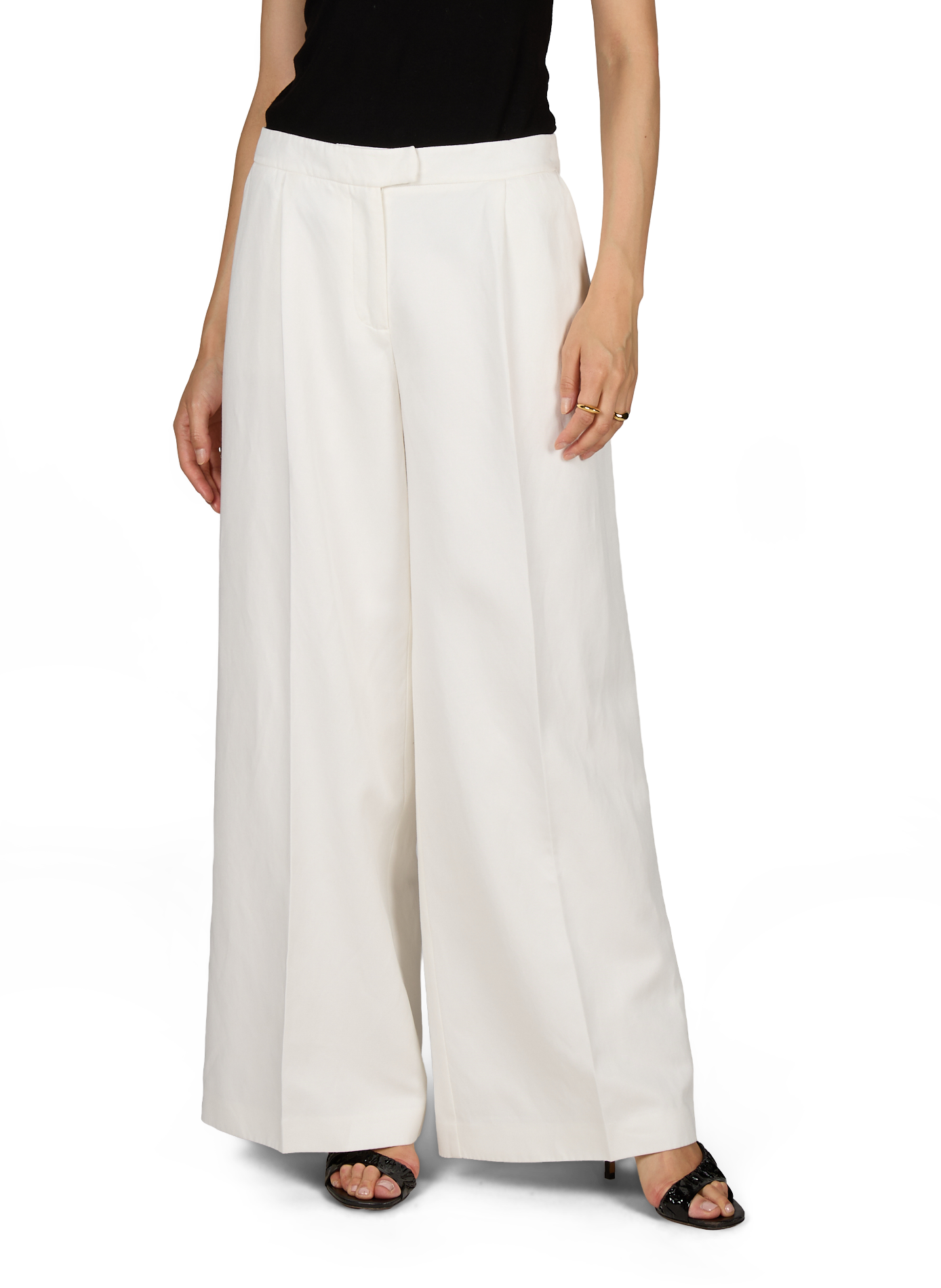 Plissierte Wide-Leg-Hose mit mittelhoher Taille GUESS Beige