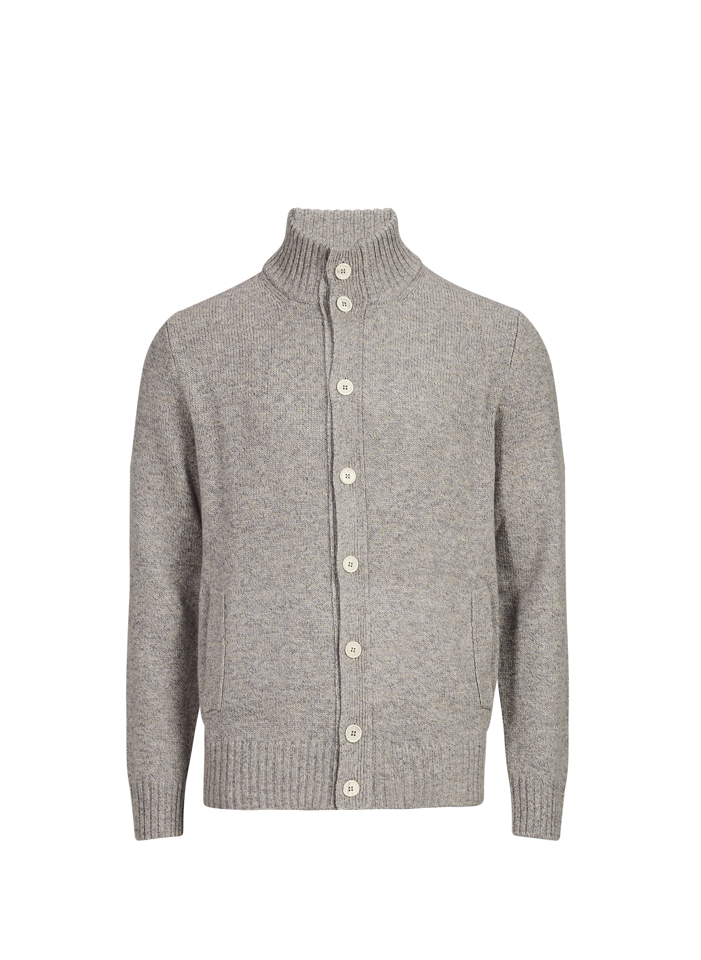 Wool high-neck knit cardigan SLOWEAR Grey