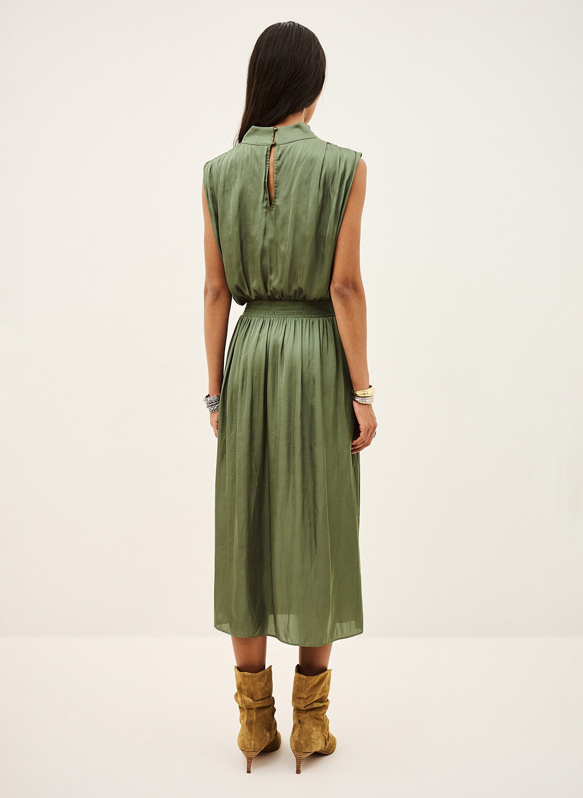 Robe longue fluide unie celea BA&SH Kaki