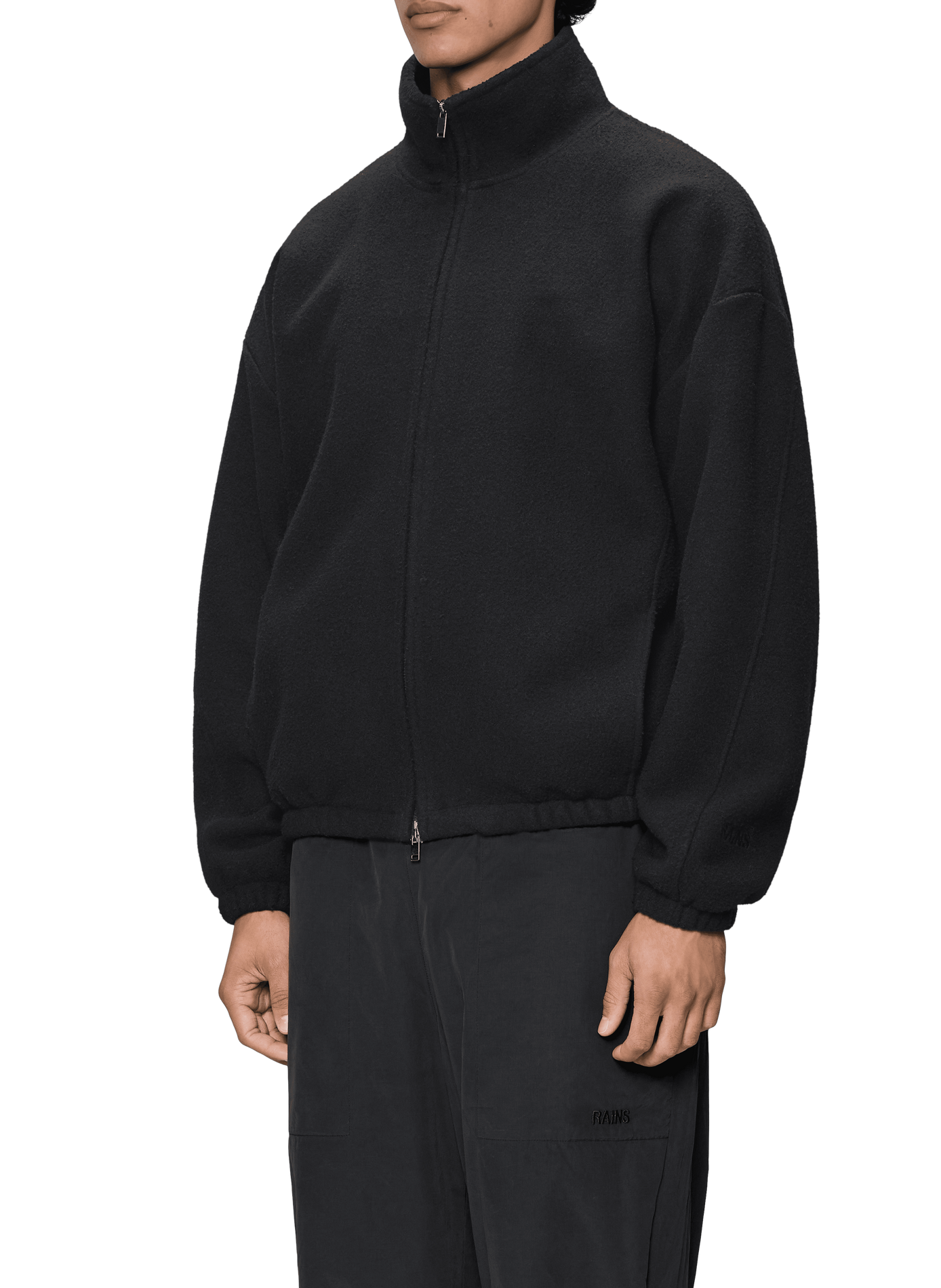 Chaqueta con cuello alto Cremallera Fleece RAINS Negro