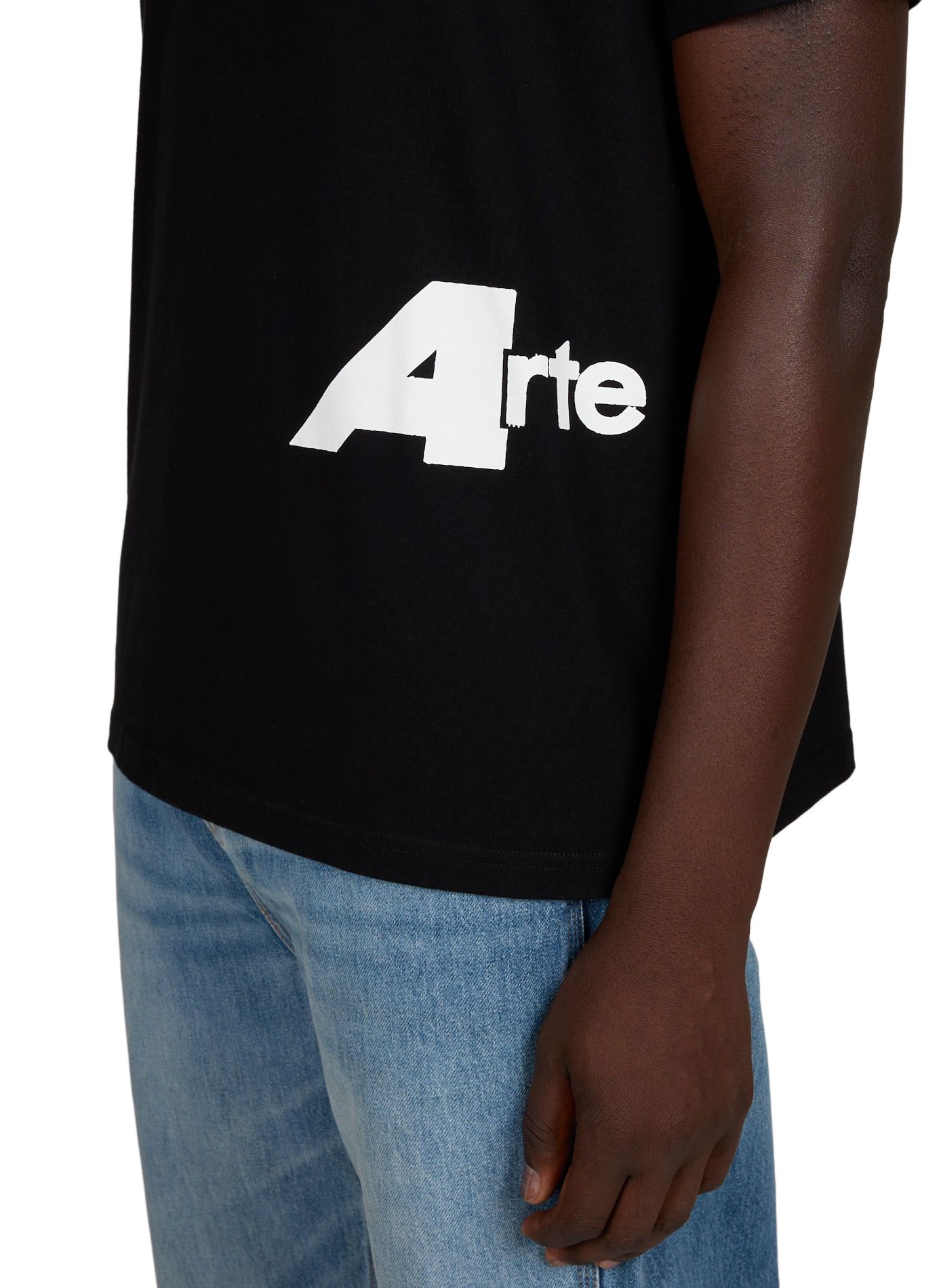 Straight round-neck t-shirt in screen-printed cotton. ARTE ANTWERP Black