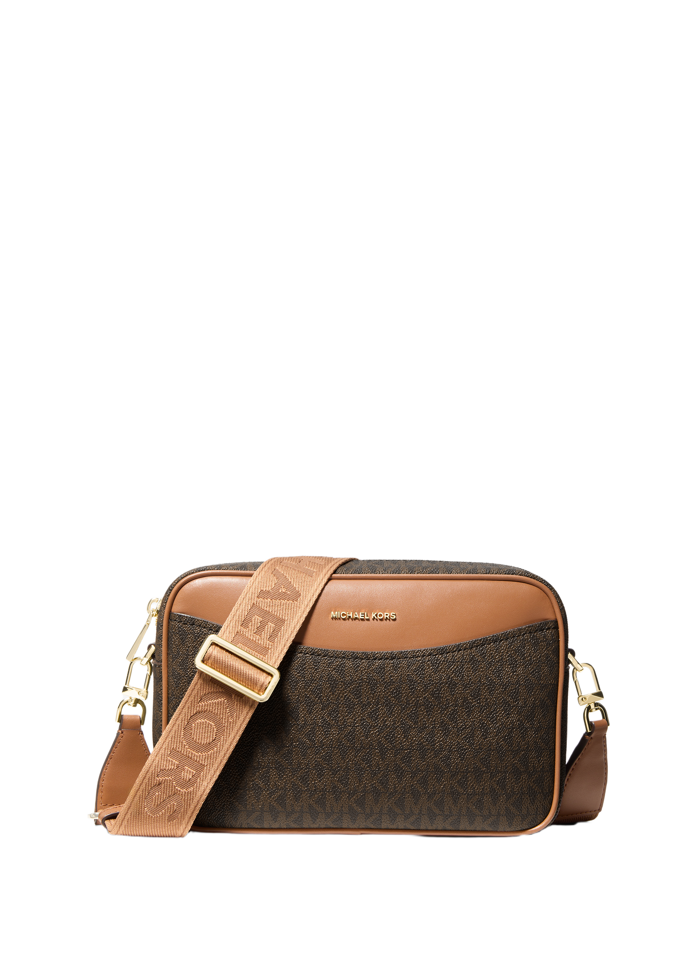 Grand sac à bandoulière Bev logotypé MICHAEL KORS Marron