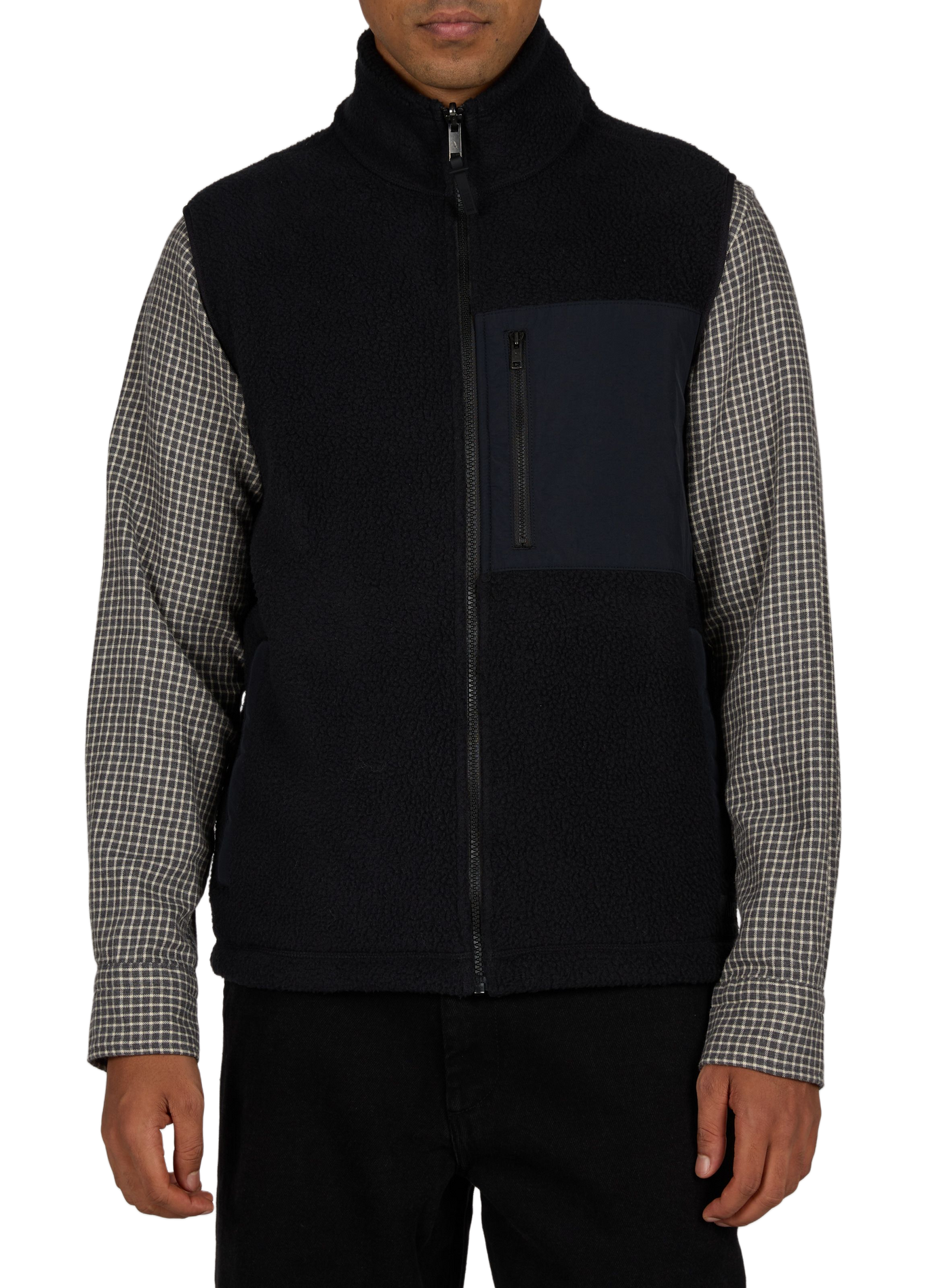 Gilet col montant droit uni AIGLE Noir