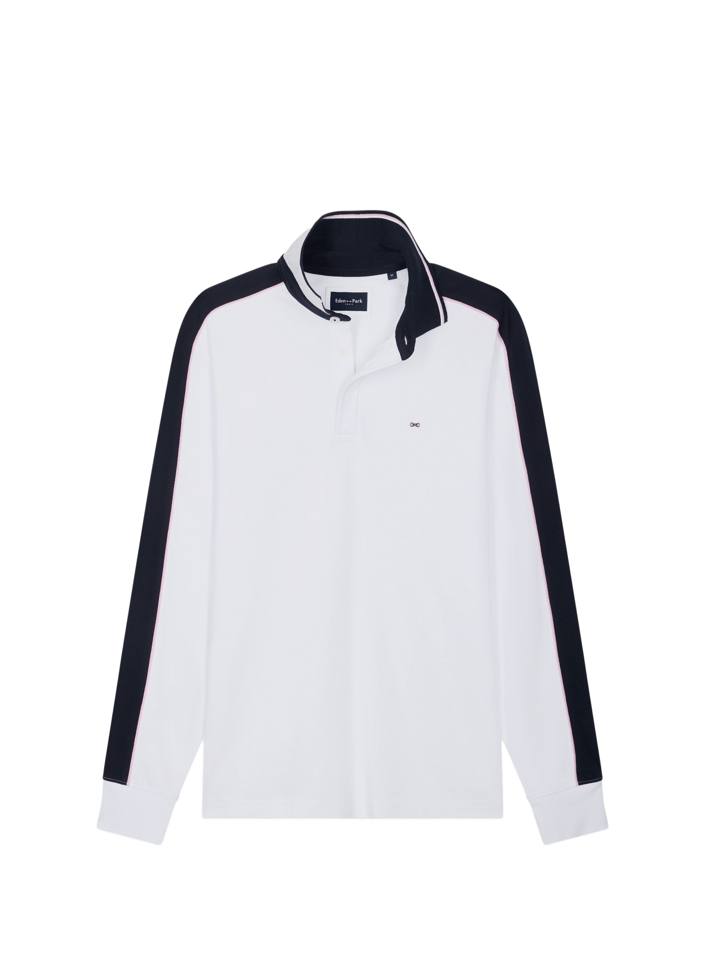 Polo manches longues en coton EDEN PARK Blanc