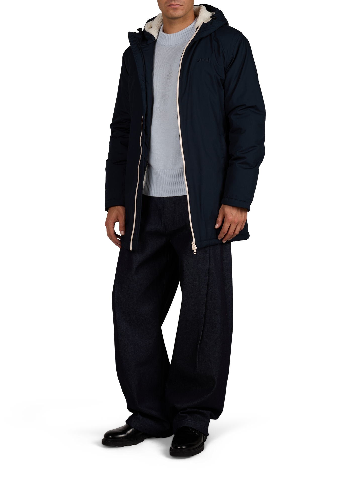 Bluster straight fit high neck parka SCHOTT Blue