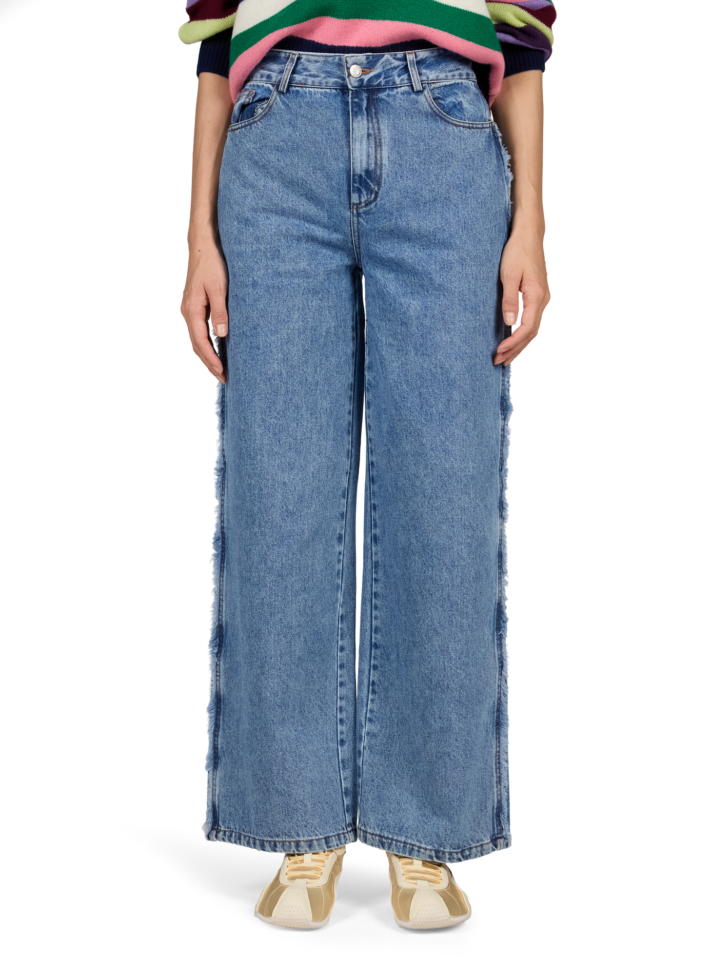 Gerade geschnittene Pins Jeans aus Baumwollmischung LAURE+MAX Blau
