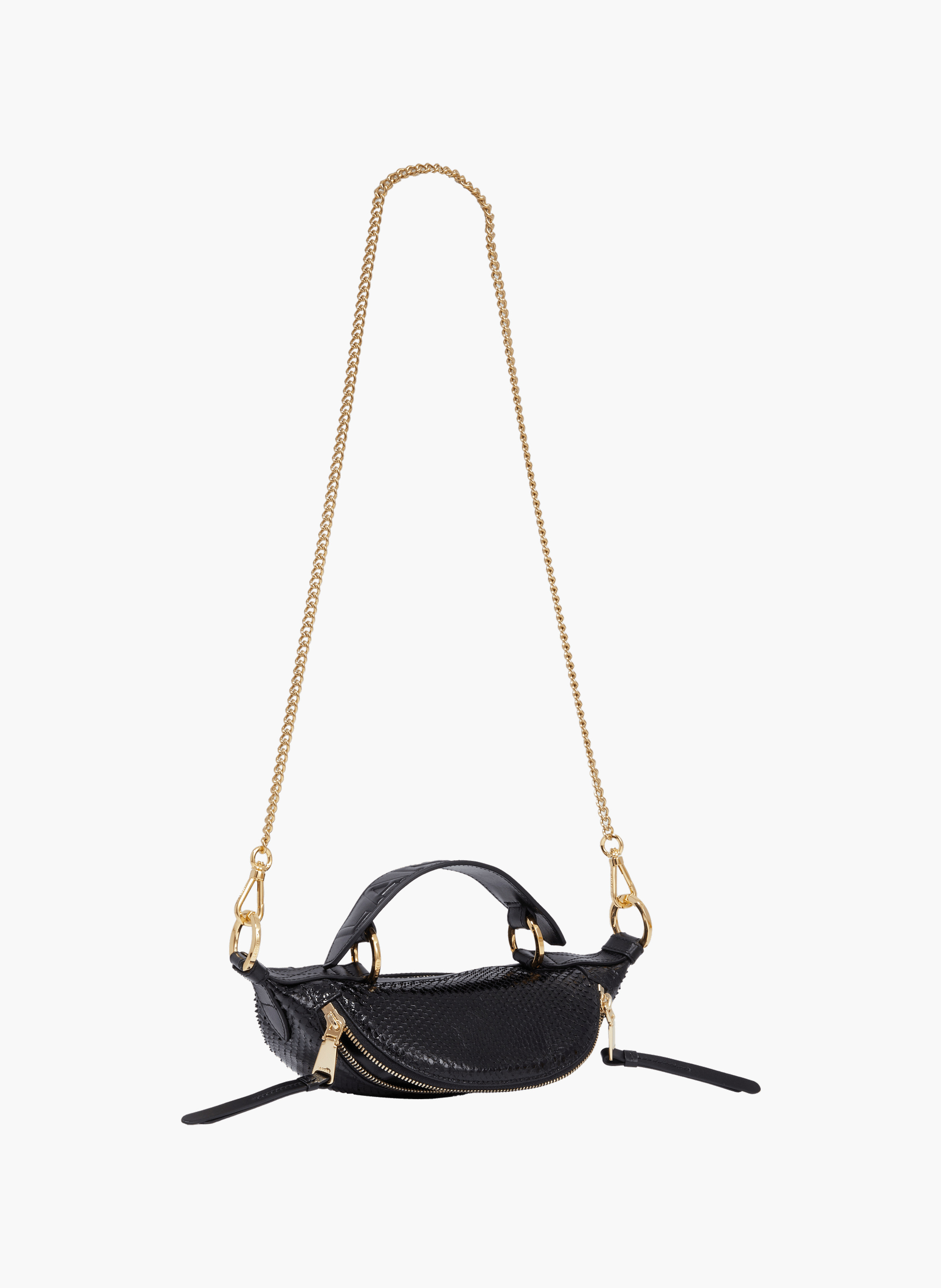 Sac porte croise origami de lancel en python & cuir de vachette lisse LANCEL Noir