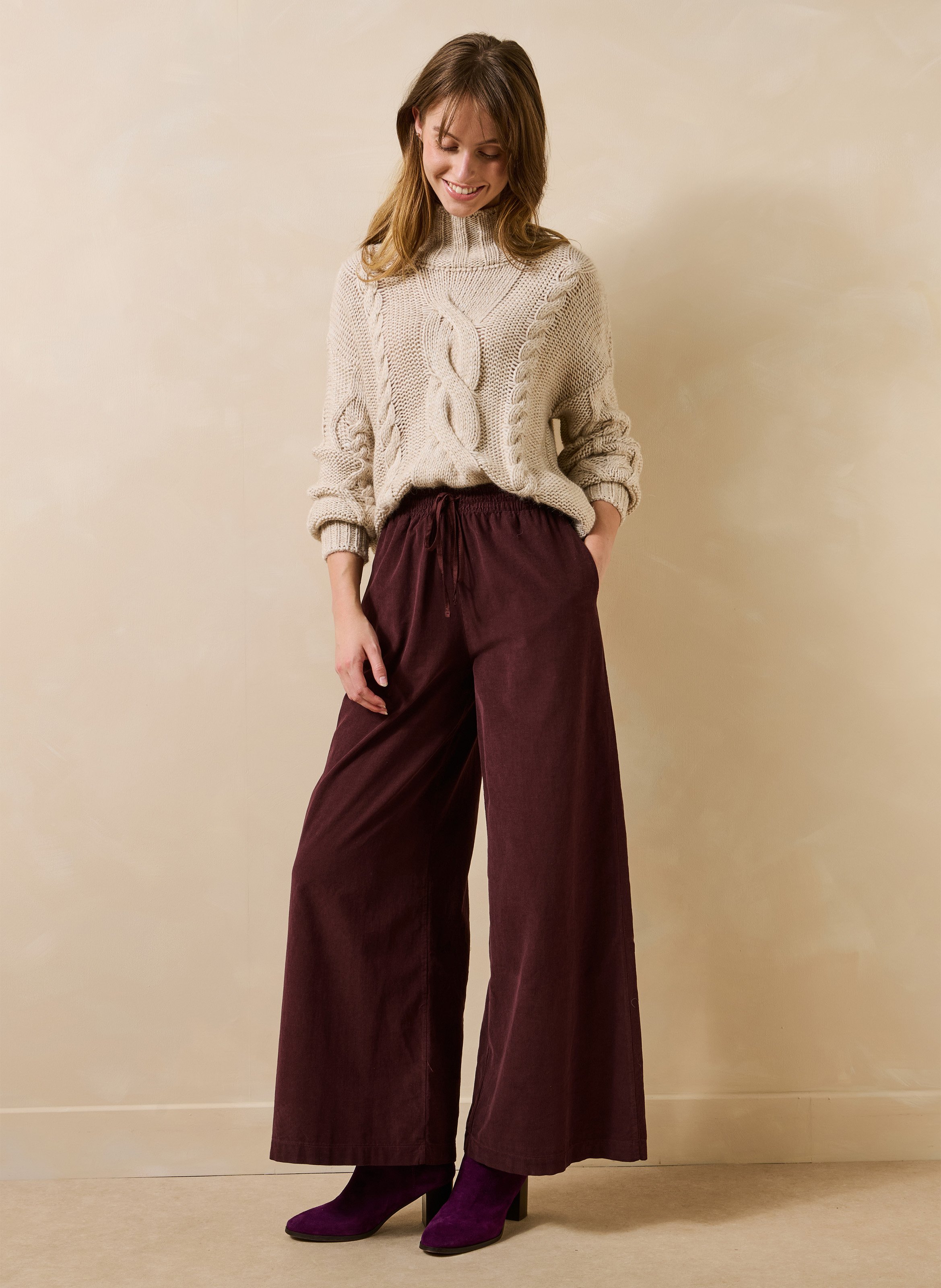 Wijde katoenen broek LA FEE MARABOUTEE Rood