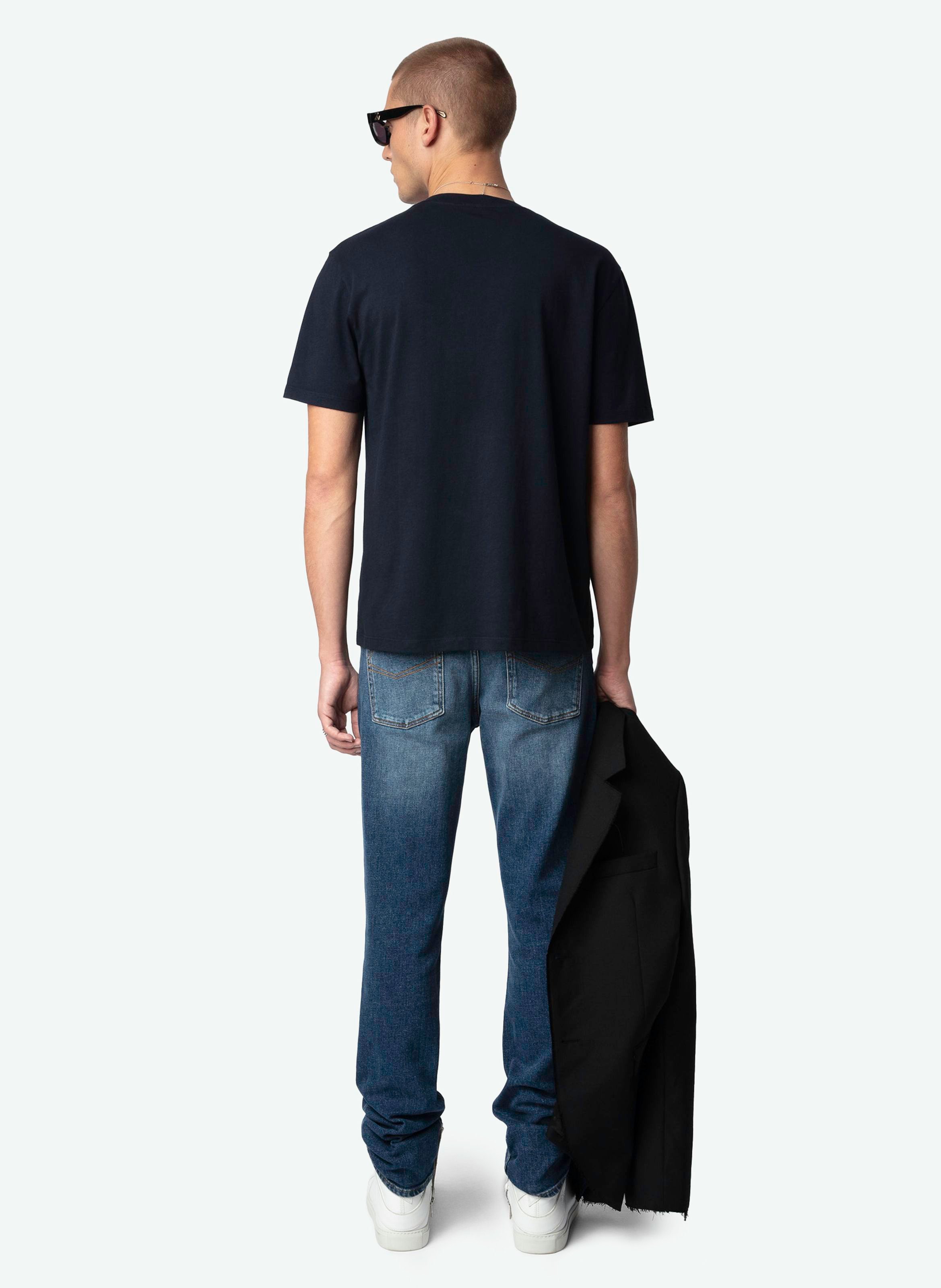 Tee-shirt droit en coton bio tommy Bleu